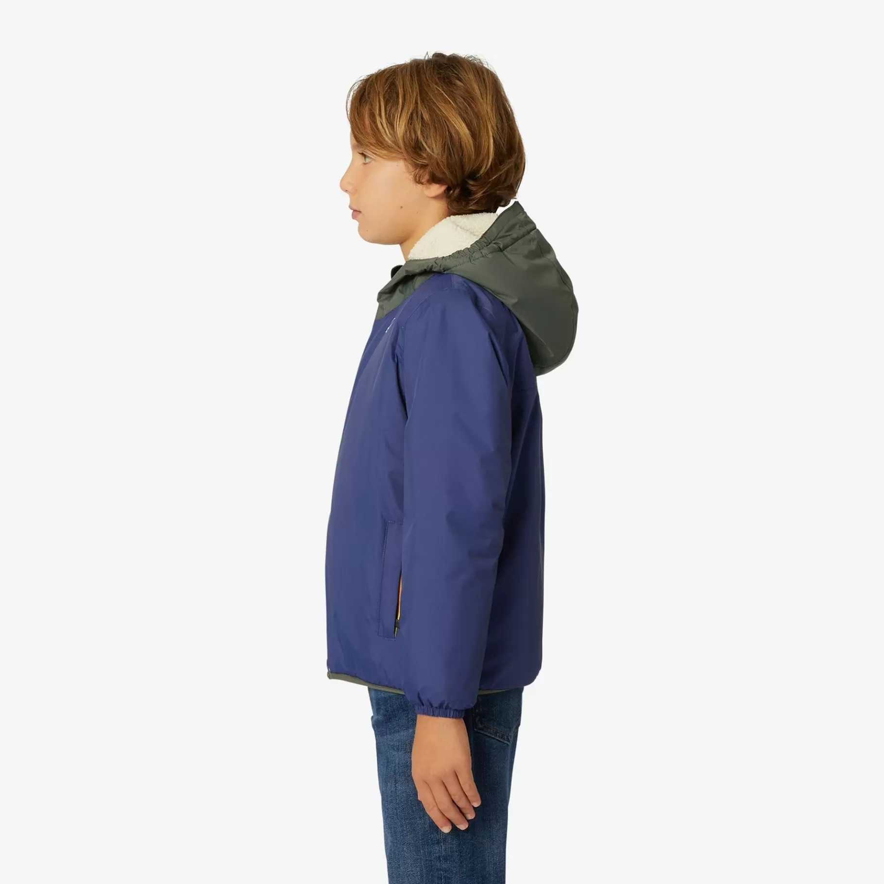 Coats And Long Jackets*K-WAY P. Le Vrai 3.0 Claude Orsetto - Jackets - Mid - Kid Unisex - Ecru-Green B-Blue M