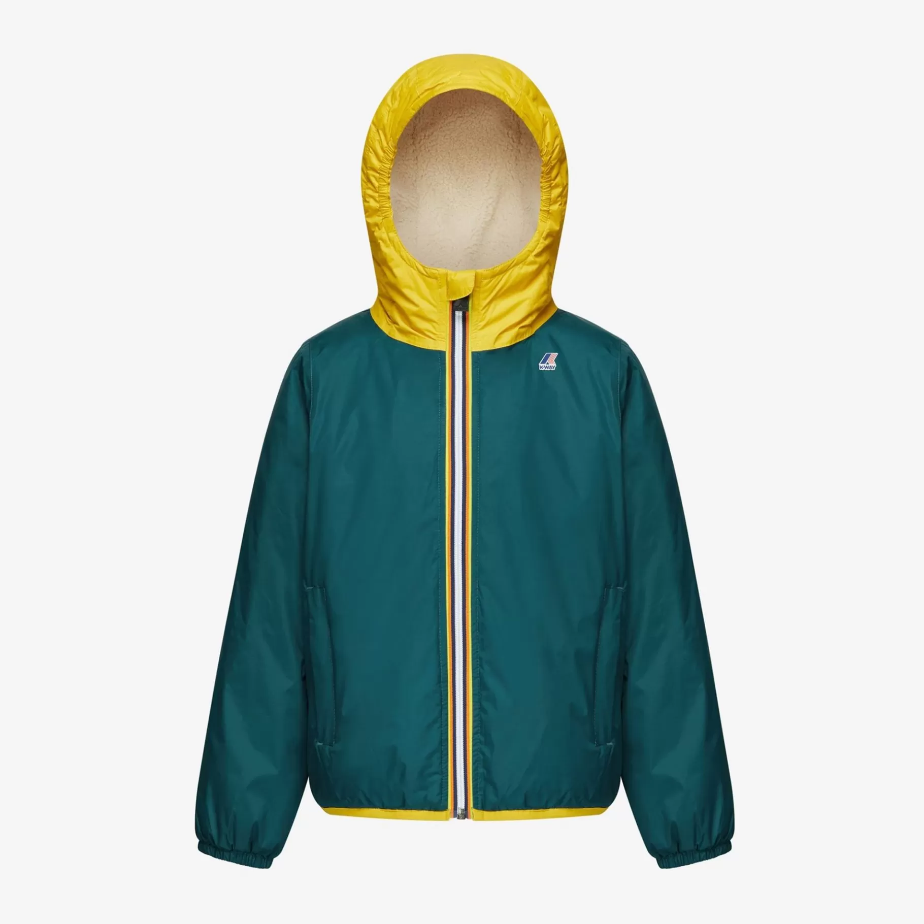 Coats And Long Jackets*K-WAY P. Le Vrai 3.0 Claude Orsetto - Jackets - Mid - Kid Unisex - Ecru-Green P-Yellow