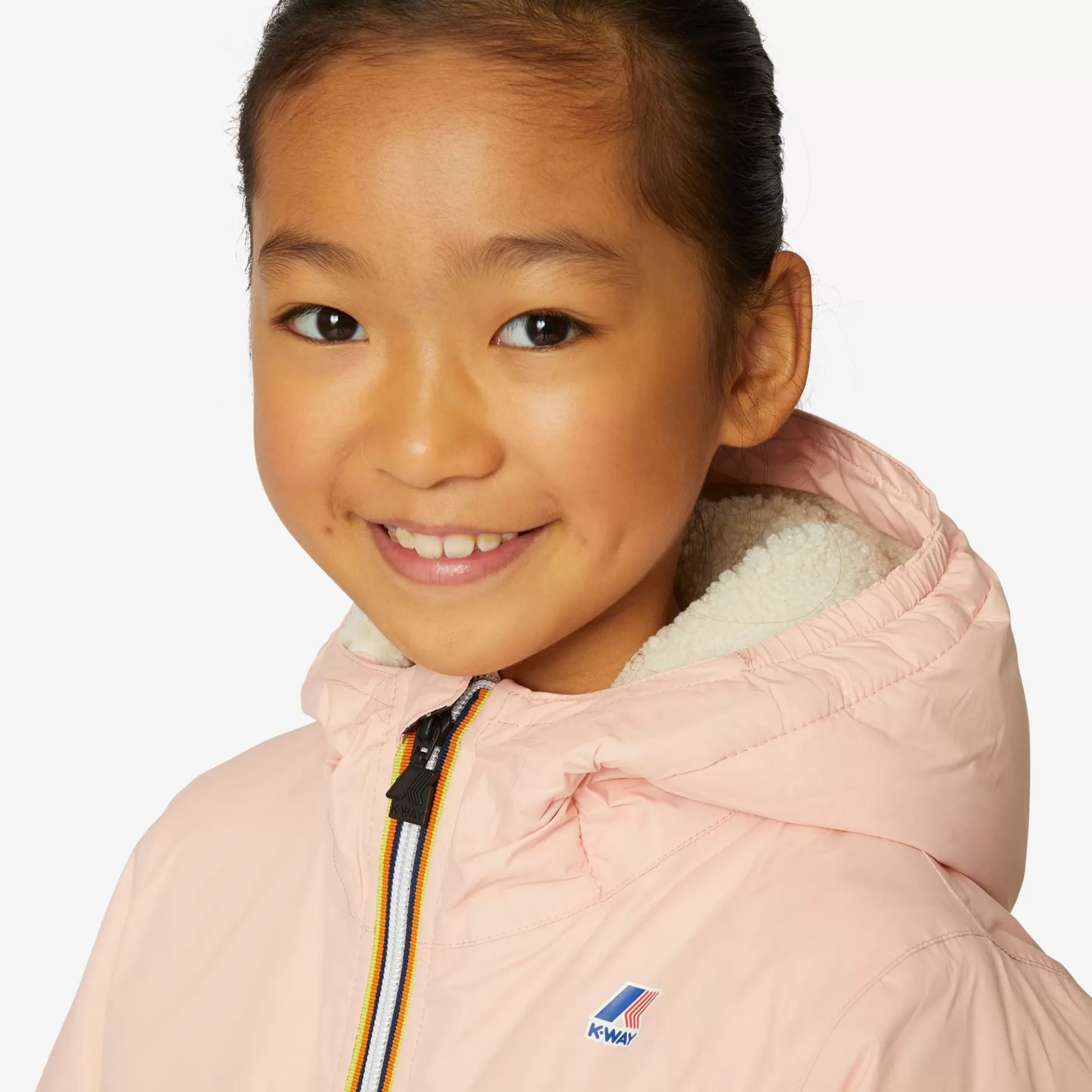 Coats And Long Jackets*K-WAY P. Le Vrai 3.0 Claude Orsetto - Jackets - Mid - Kid Unisex - Ecru-Pink Intense