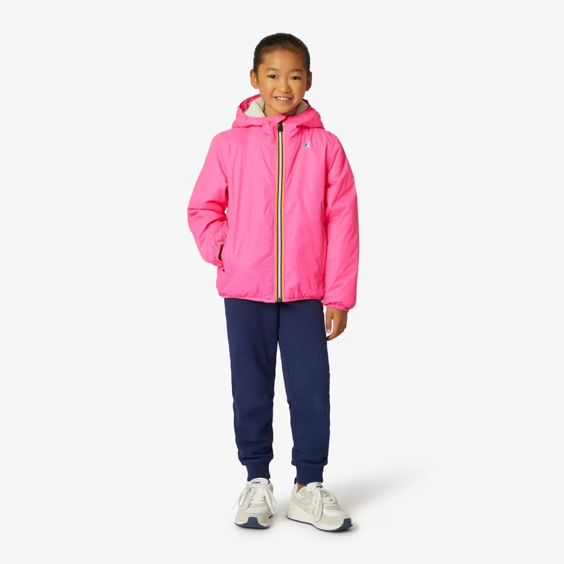 Coats And Long Jackets*K-WAY P. Le Vrai 3.0 Claude Orsetto - Jackets - Mid - Kid Unisex - Ecru-Pink Intense