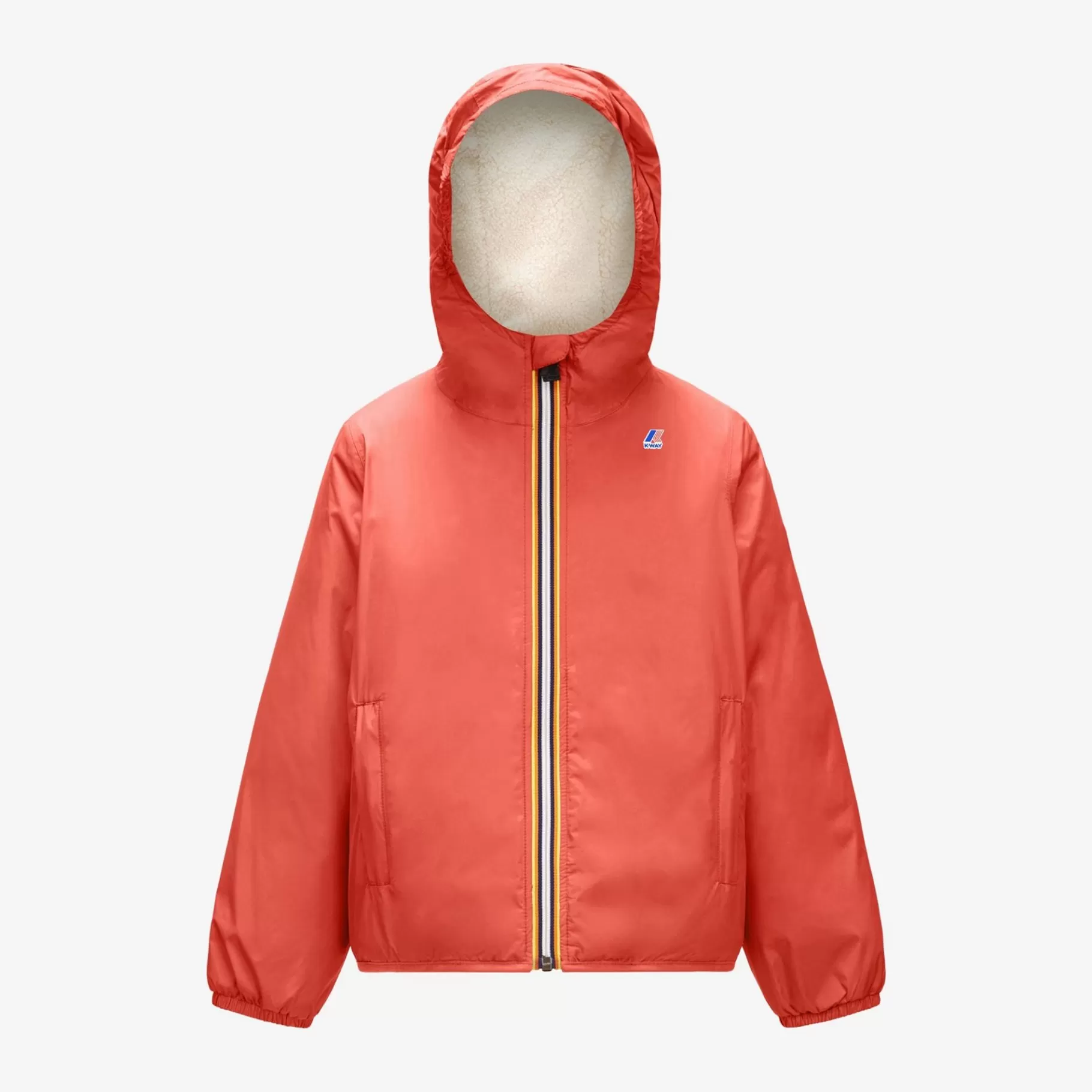 Coats And Long Jackets*K-WAY P. Le Vrai 3.0 Claude Orsetto - Jackets - Mid - Kid Unisex - Ecru-Red Jasper