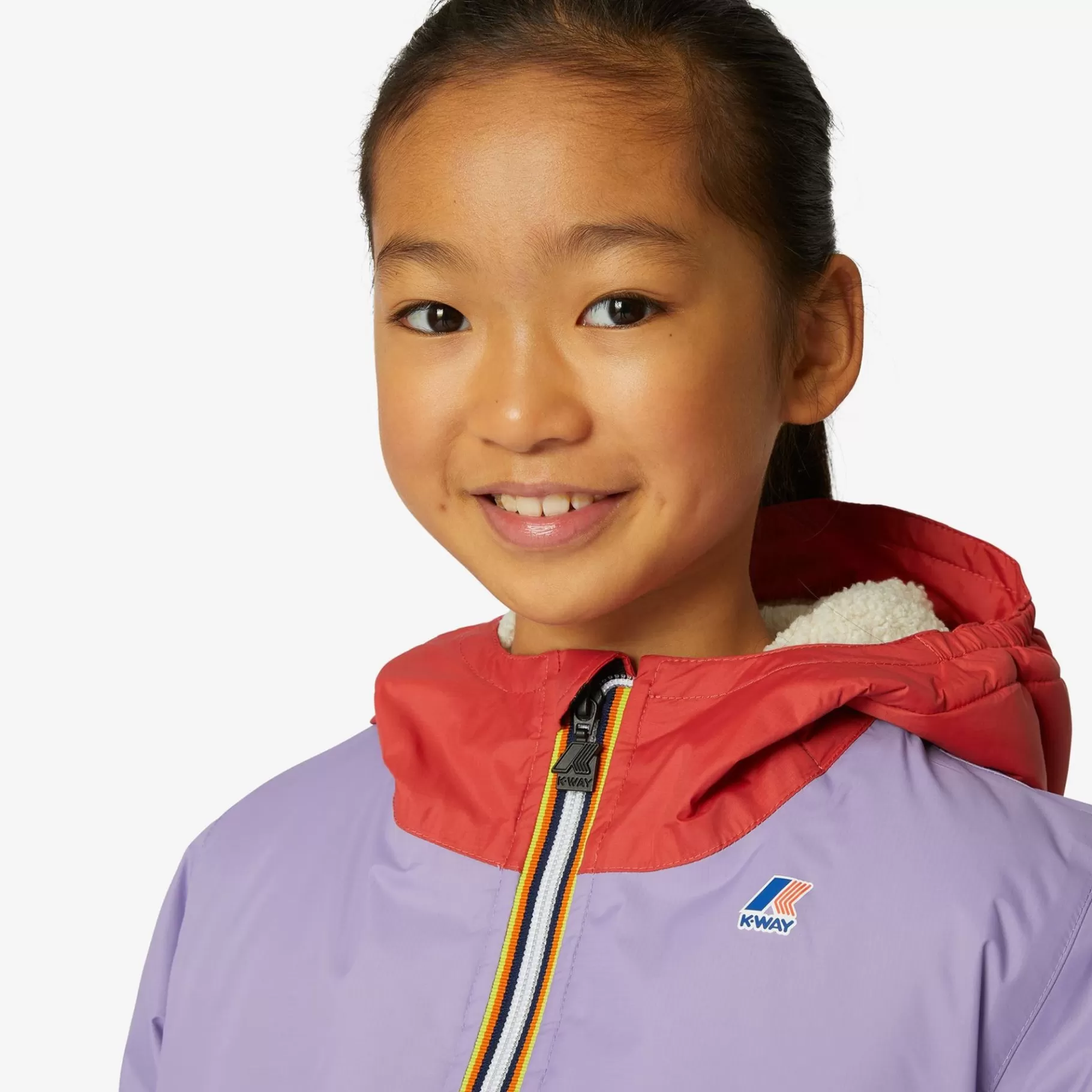 Le Vrai Classic*K-WAY P. Le Vrai 3.0 Claude Orsetto - Jackets - Mid - Kid Unisex - Ecru-Red J-Violet L