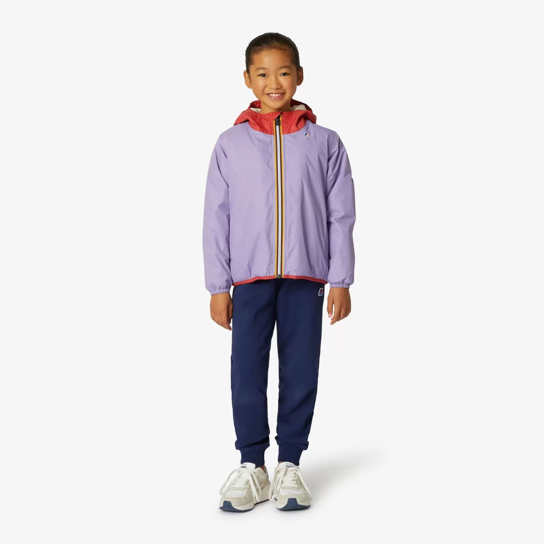 Le Vrai Classic*K-WAY P. Le Vrai 3.0 Claude Orsetto - Jackets - Mid - Kid Unisex - Ecru-Red J-Violet L