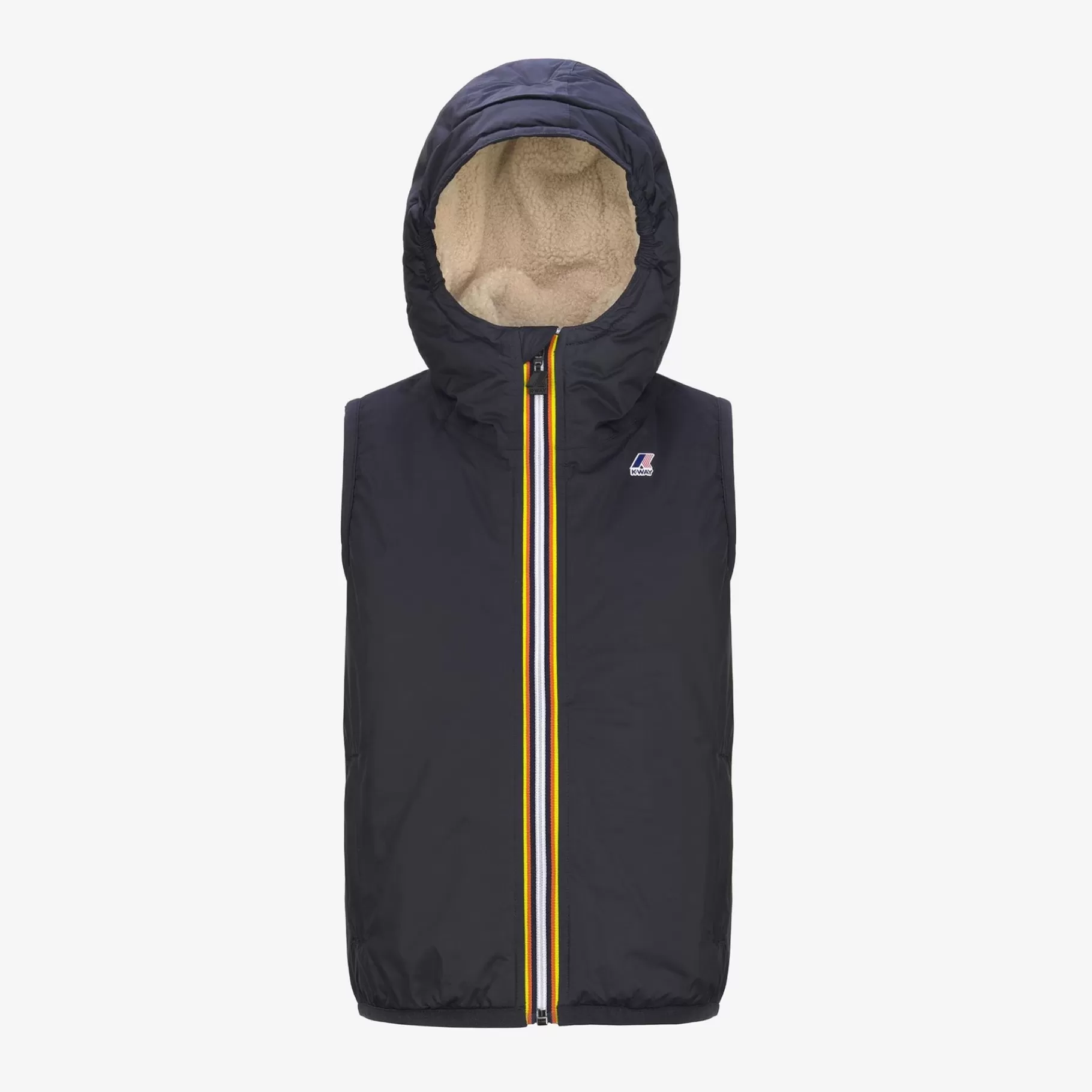 Vests*K-WAY P. Le Vrai 3.0 Orlan Orsetto - Jackets - Vest - Kid Unisex - Ecru-Blue Depht