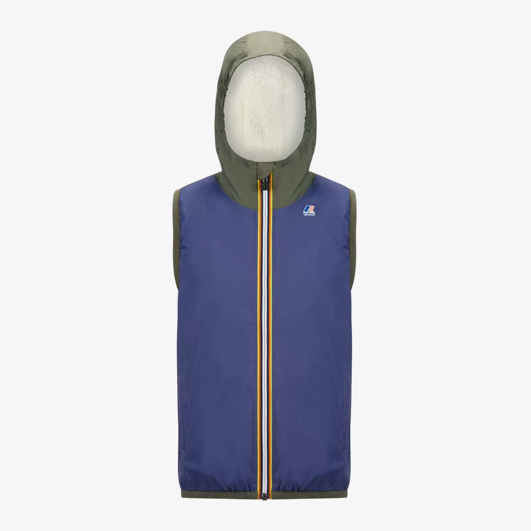Vests*K-WAY P. Le Vrai 3.0 Orlan Orsetto - Jackets - Vest - Kid Unisex - Ecru-Green B-Blue M