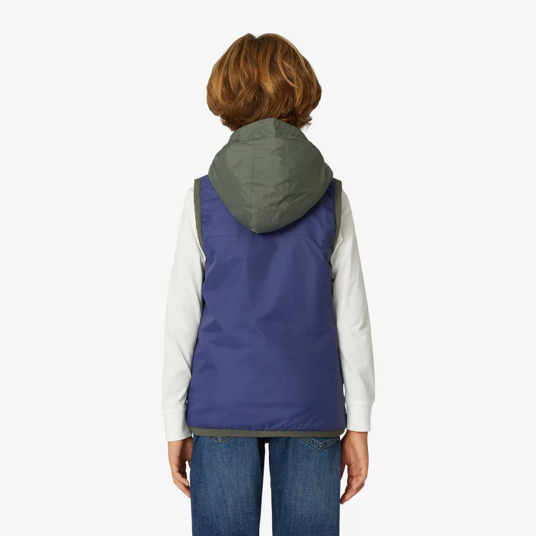 Vests*K-WAY P. Le Vrai 3.0 Orlan Orsetto - Jackets - Vest - Kid Unisex - Ecru-Green B-Blue M