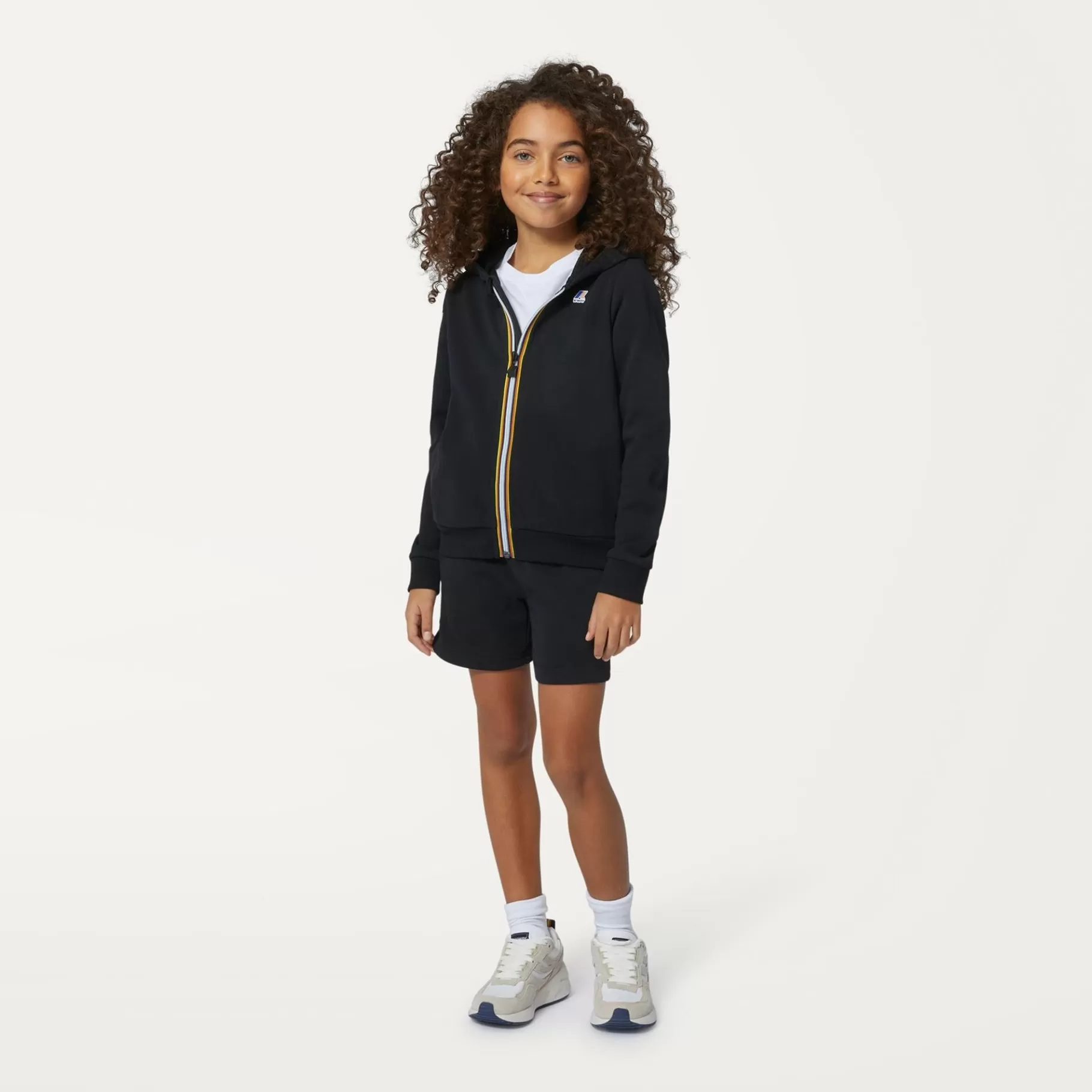 Hoodies And Sweaters*K-WAY P. Le Vrai Arnel Poly Cotton - Fleece - Jacket - Kid Unisex - Black Pure