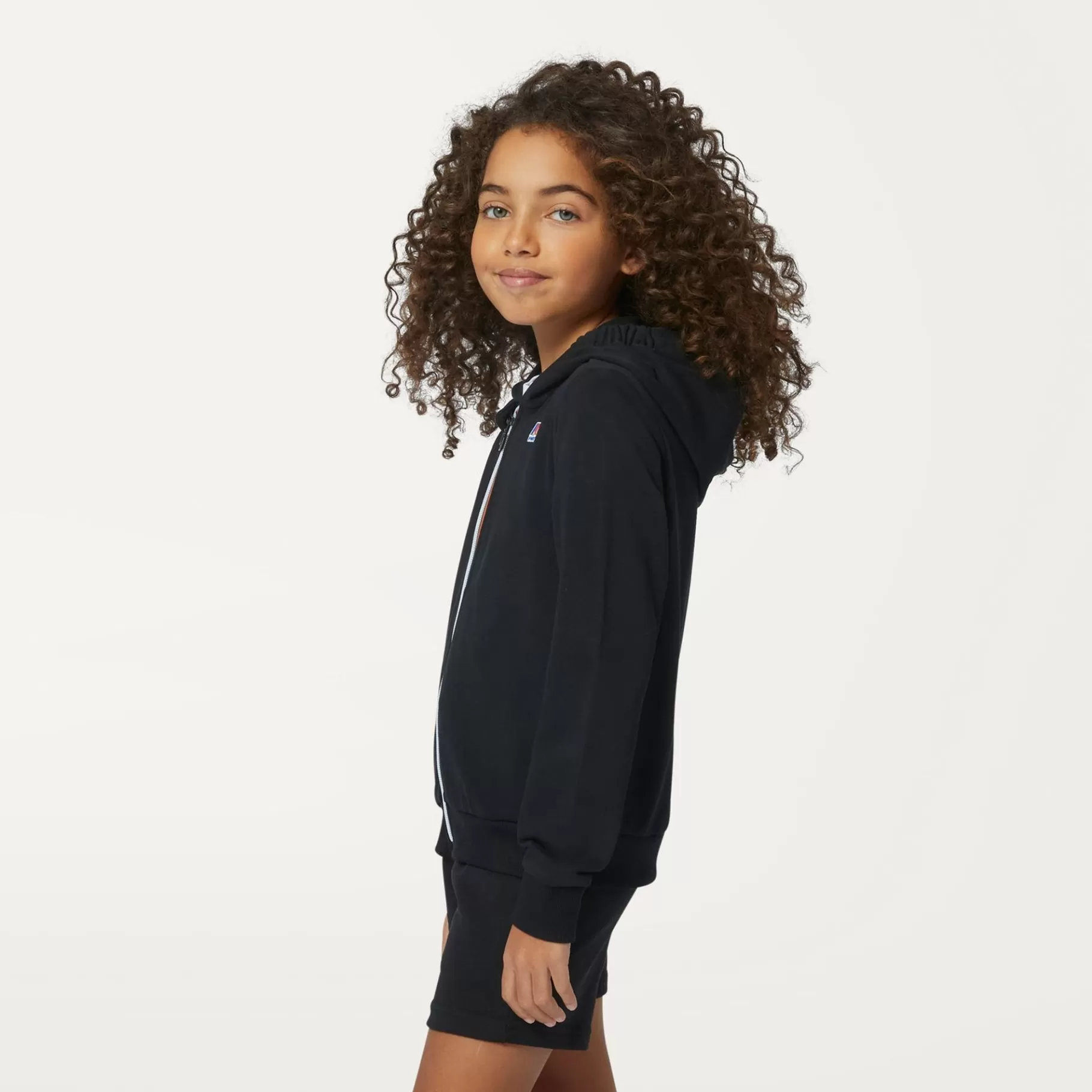 Hoodies And Sweaters*K-WAY P. Le Vrai Arnel Poly Cotton - Fleece - Jacket - Kid Unisex - Black Pure