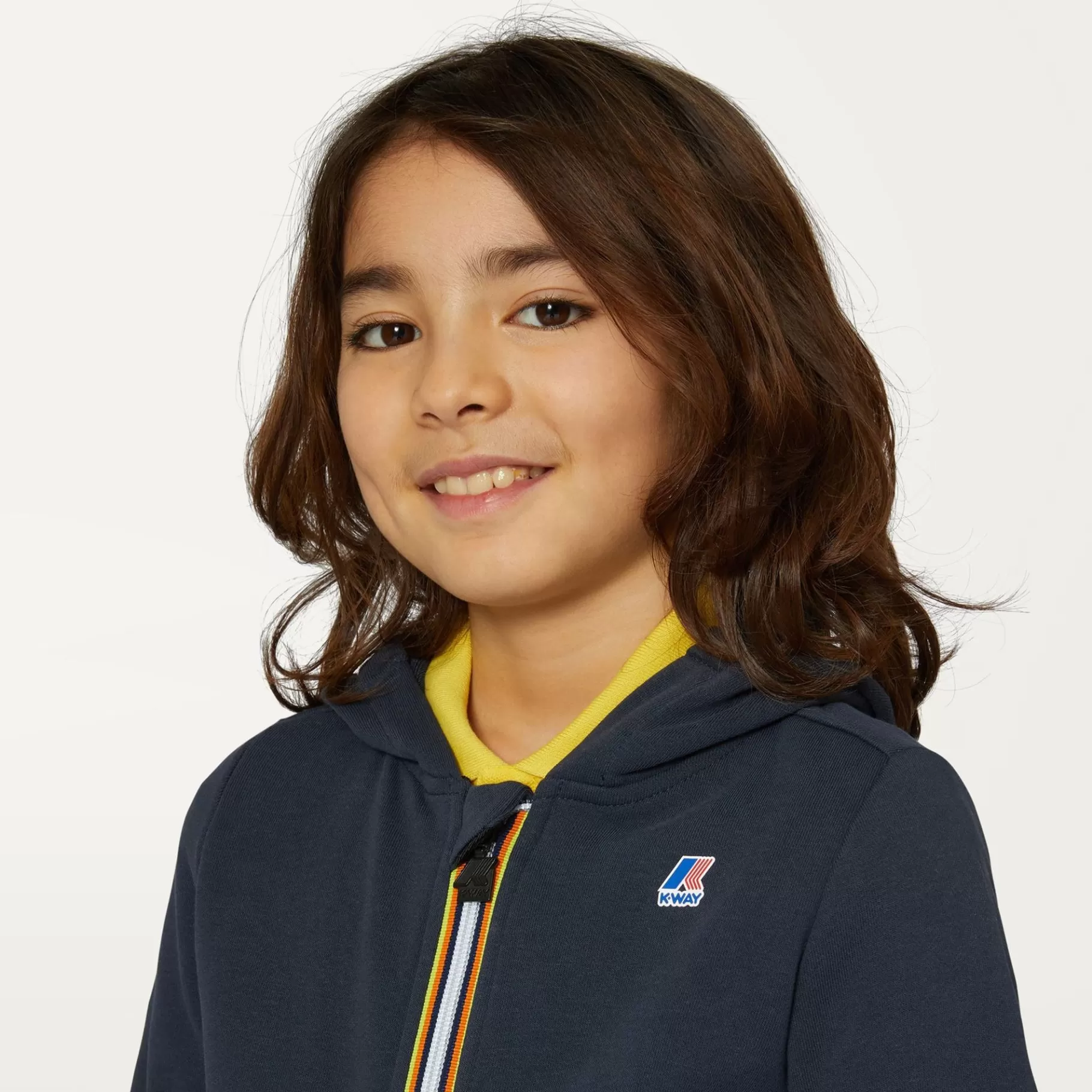 Hoodies And Sweaters*K-WAY P. Le Vrai Arnel Poly Cotton - Fleece - Jacket - Kid Unisex - Blue Depth