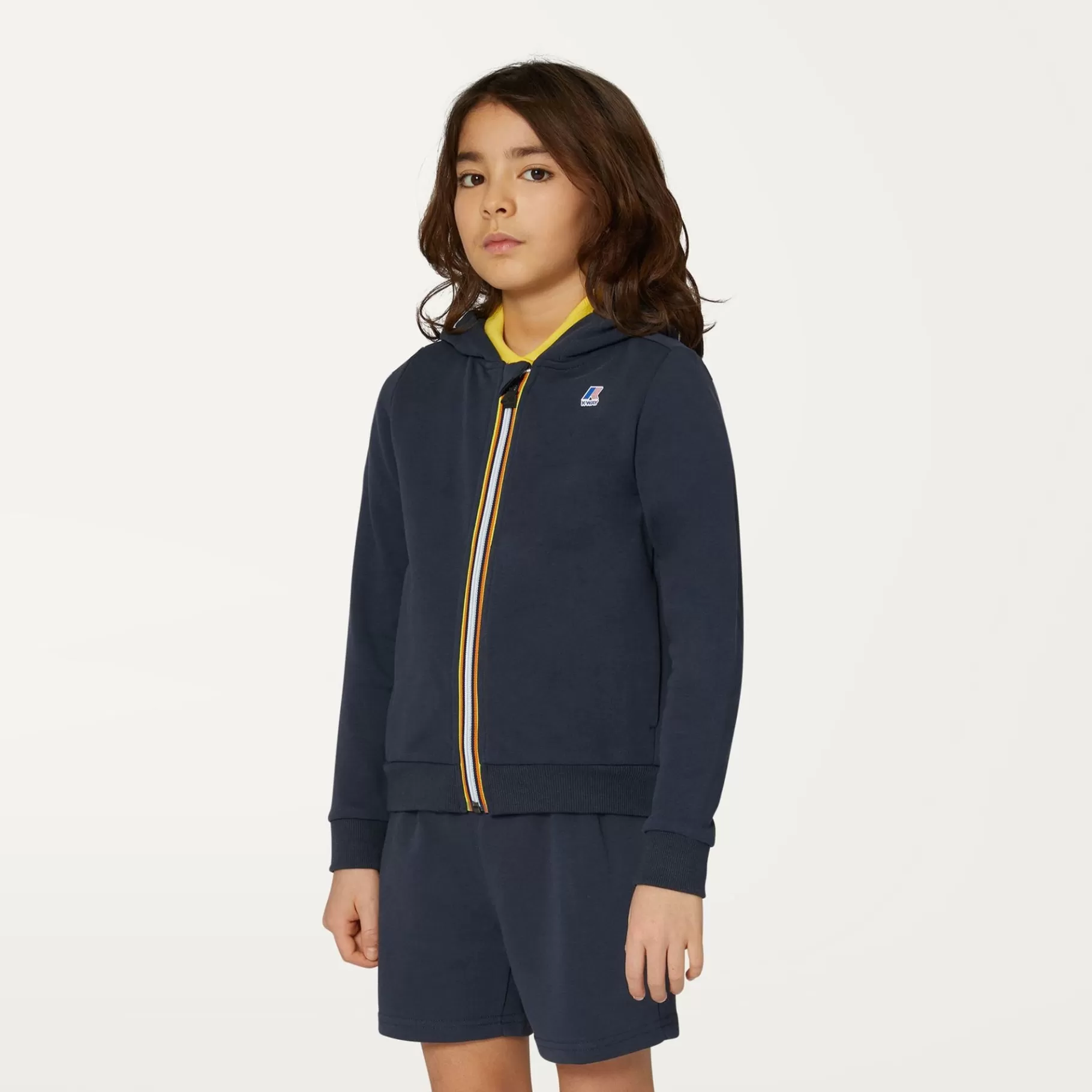 Hoodies And Sweaters*K-WAY P. Le Vrai Arnel Poly Cotton - Fleece - Jacket - Kid Unisex - Blue Depth