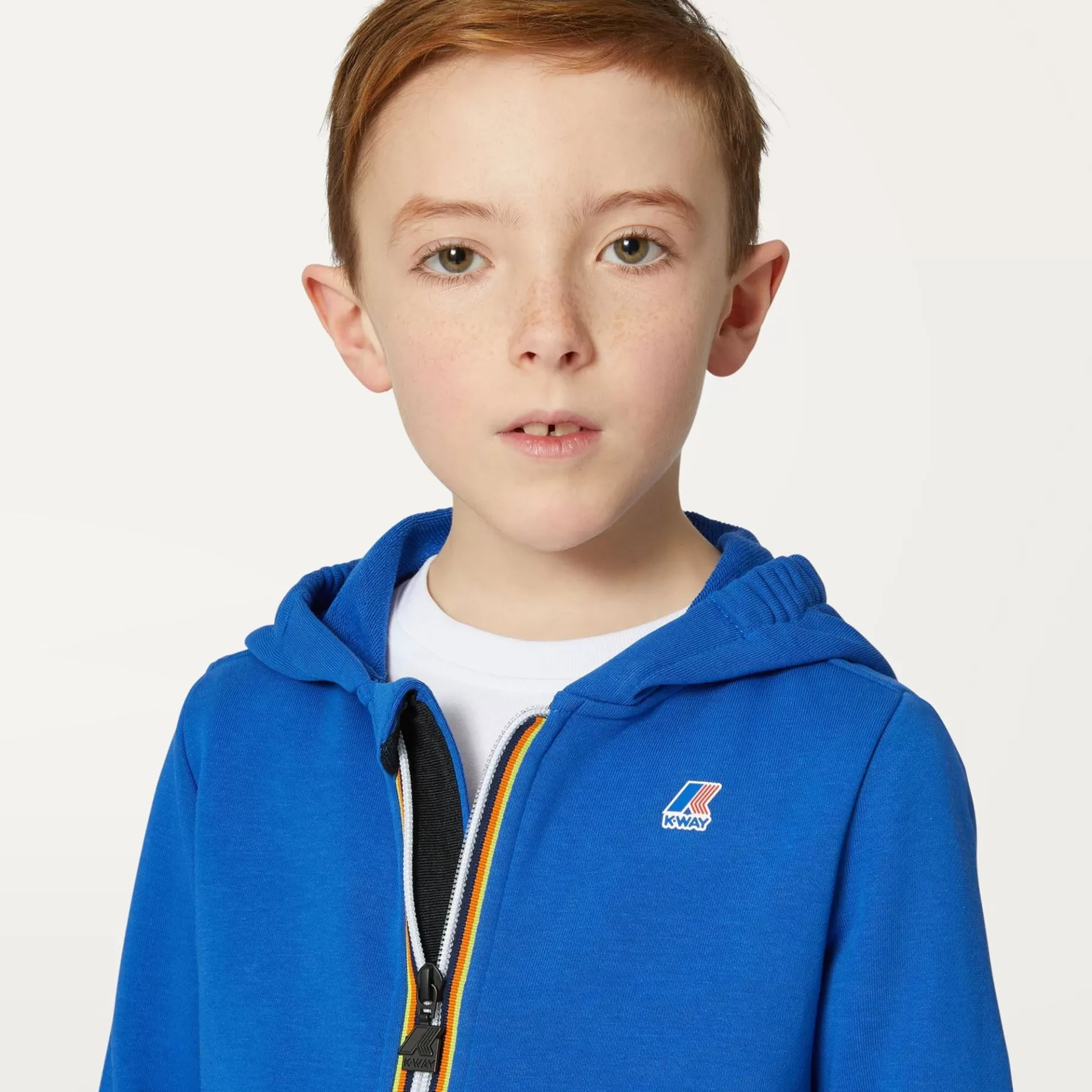 Hoodies And Sweaters*K-WAY P. Le Vrai Arnel Poly Cotton - Fleece - Jacket - Kid Unisex - Blue Royal Marine