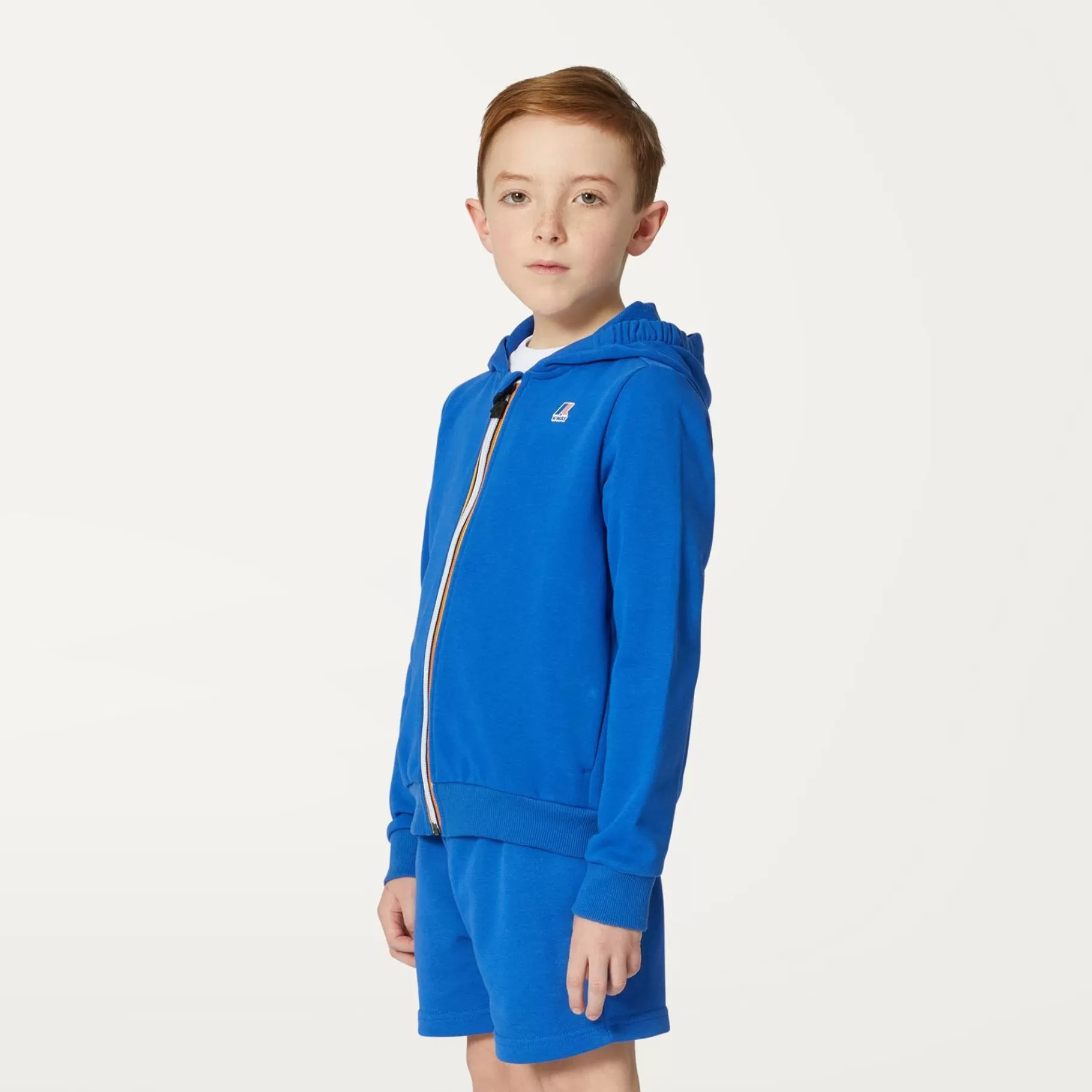 Hoodies And Sweaters*K-WAY P. Le Vrai Arnel Poly Cotton - Fleece - Jacket - Kid Unisex - Blue Royal Marine