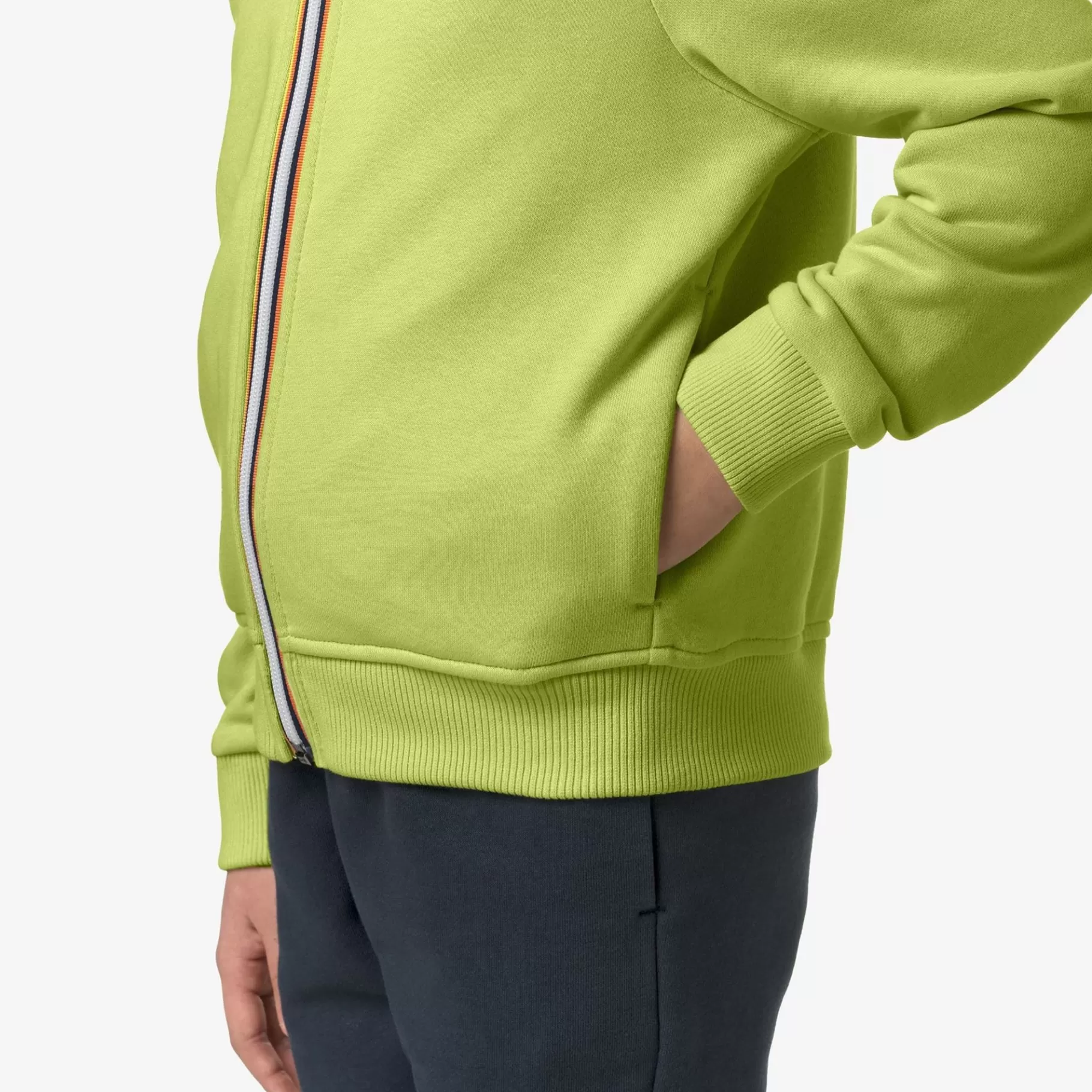 Hoodies And Sweaters*K-WAY P. Le Vrai Arnel Poly Cotton - Fleece - Jacket - Kid Unisex - Green Celery
