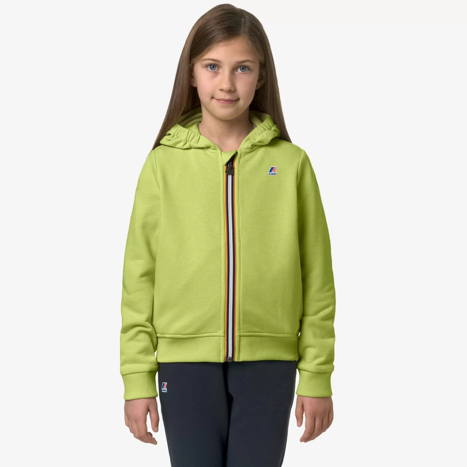 Hoodies And Sweaters*K-WAY P. Le Vrai Arnel Poly Cotton - Fleece - Jacket - Kid Unisex - Green Celery