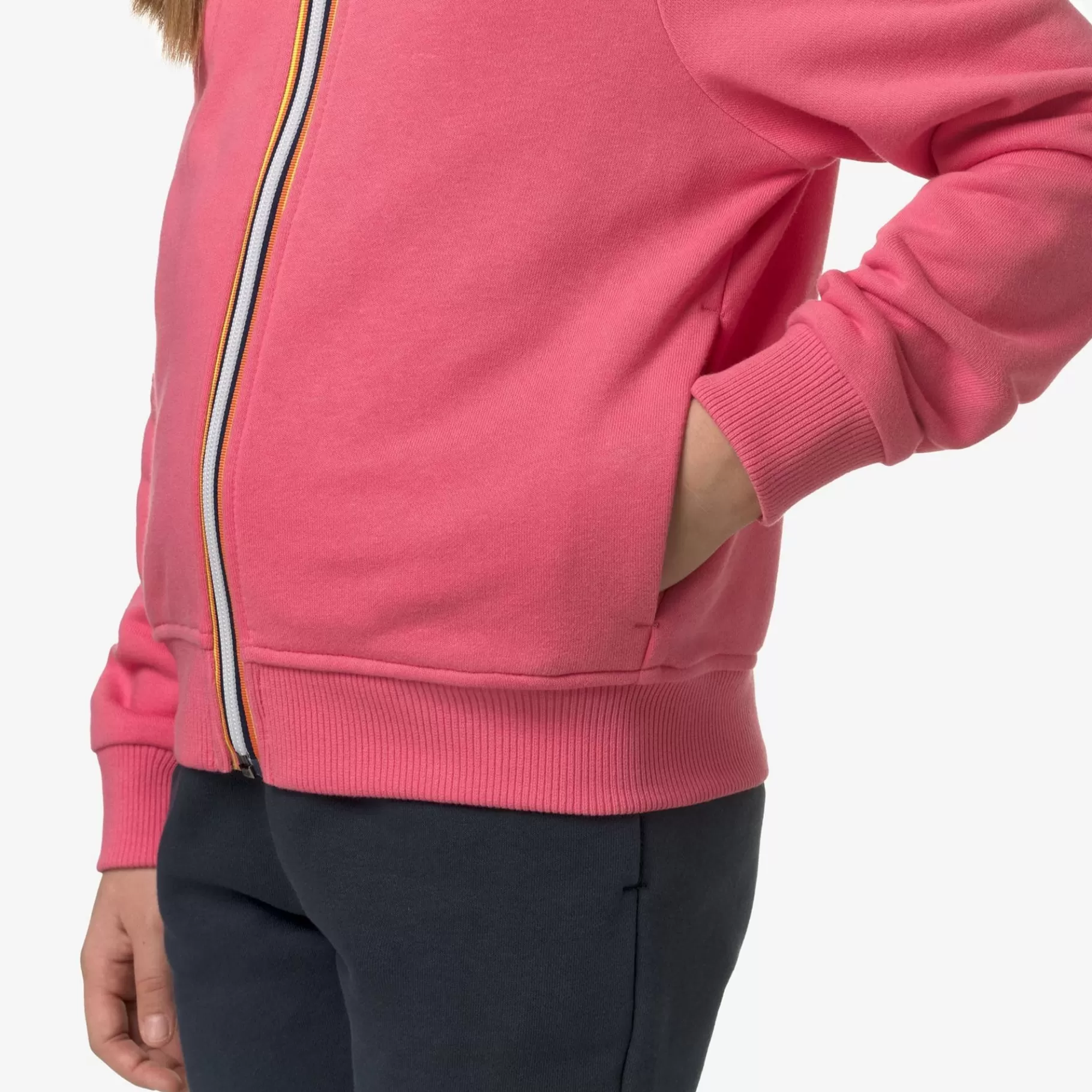 Hoodies And Sweaters*K-WAY P. Le Vrai Arnel Poly Cotton - Fleece - Jacket - Kid Unisex - Pink Md