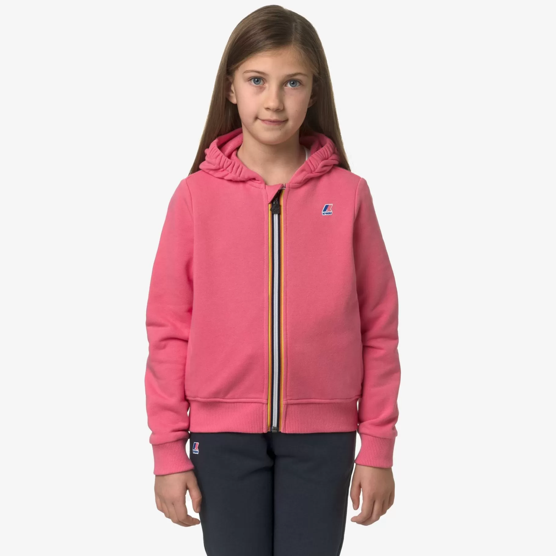 Hoodies And Sweaters*K-WAY P. Le Vrai Arnel Poly Cotton - Fleece - Jacket - Kid Unisex - Pink Md