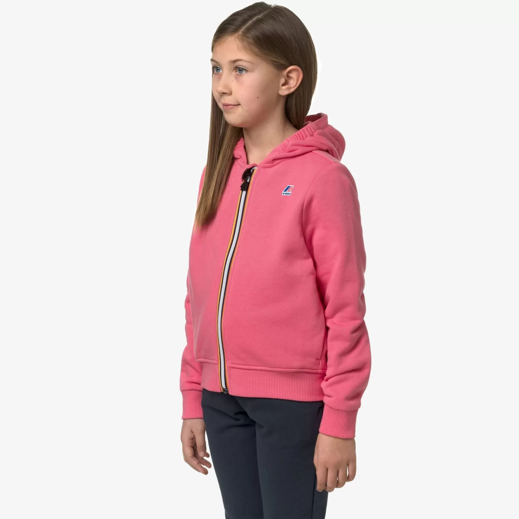 Hoodies And Sweaters*K-WAY P. Le Vrai Arnel Poly Cotton - Fleece - Jacket - Kid Unisex - Pink Md