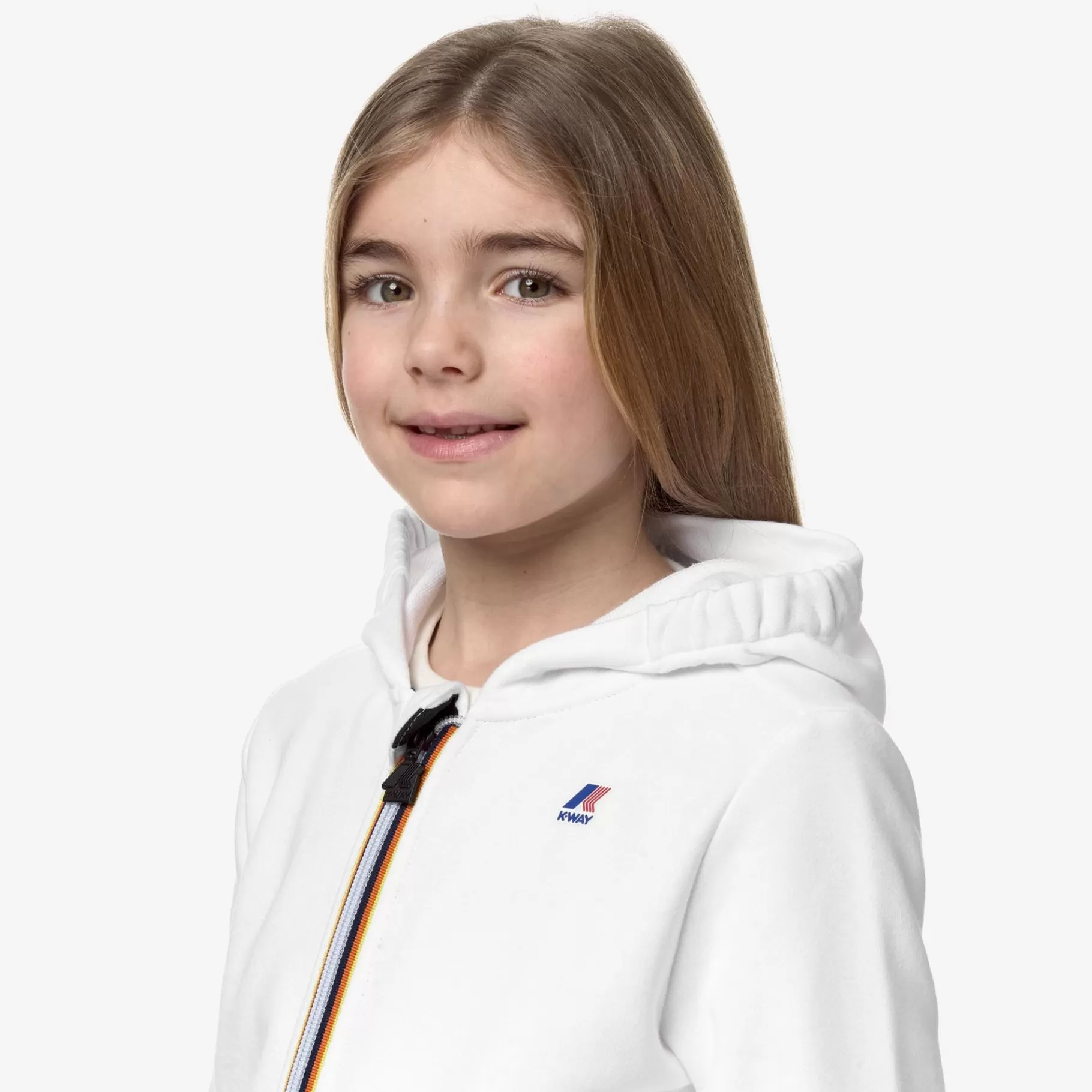 Hoodies And Sweaters*K-WAY P. Le Vrai Arnel Poly Cotton - Fleece - Jacket - Kid Unisex - White