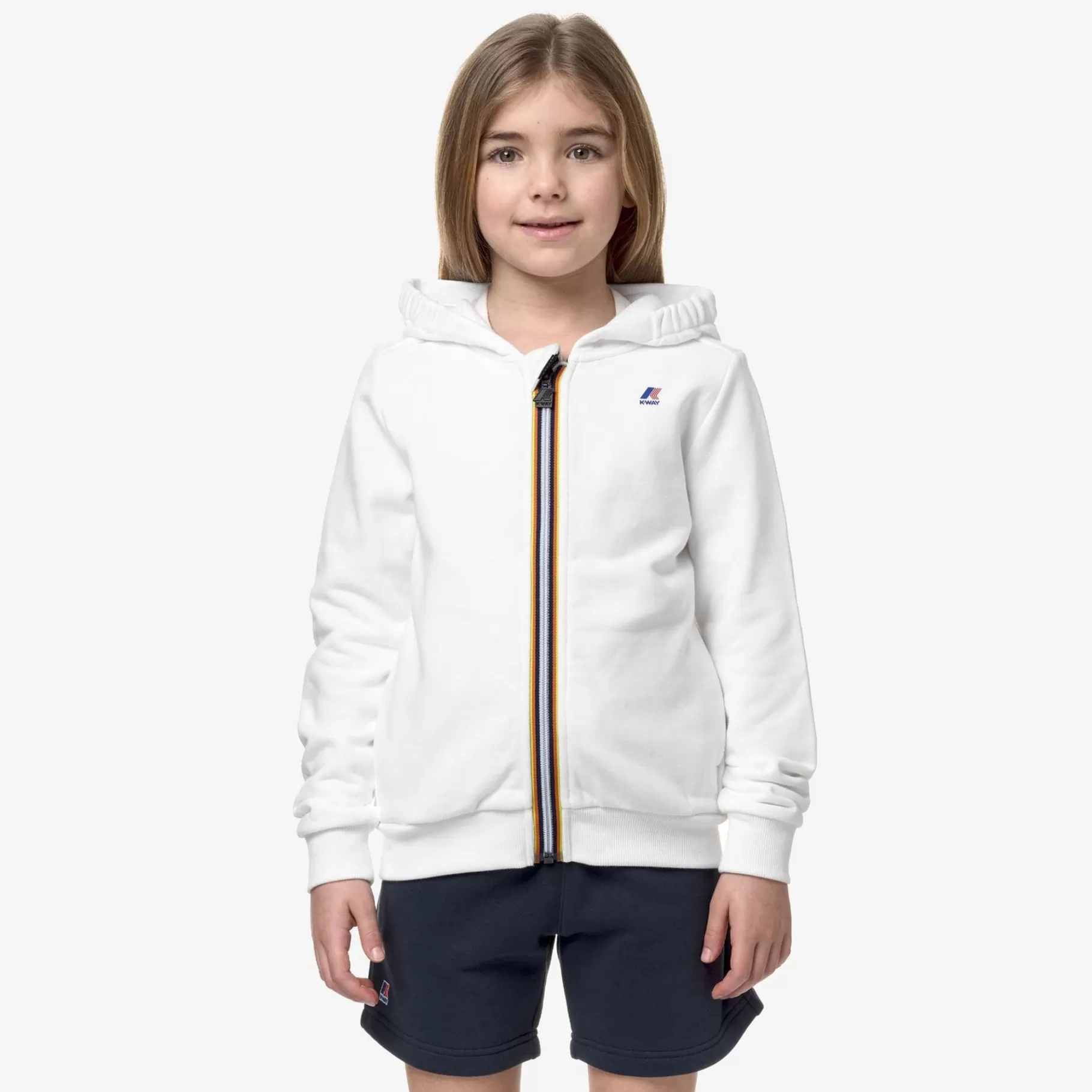 Hoodies And Sweaters*K-WAY P. Le Vrai Arnel Poly Cotton - Fleece - Jacket - Kid Unisex - White