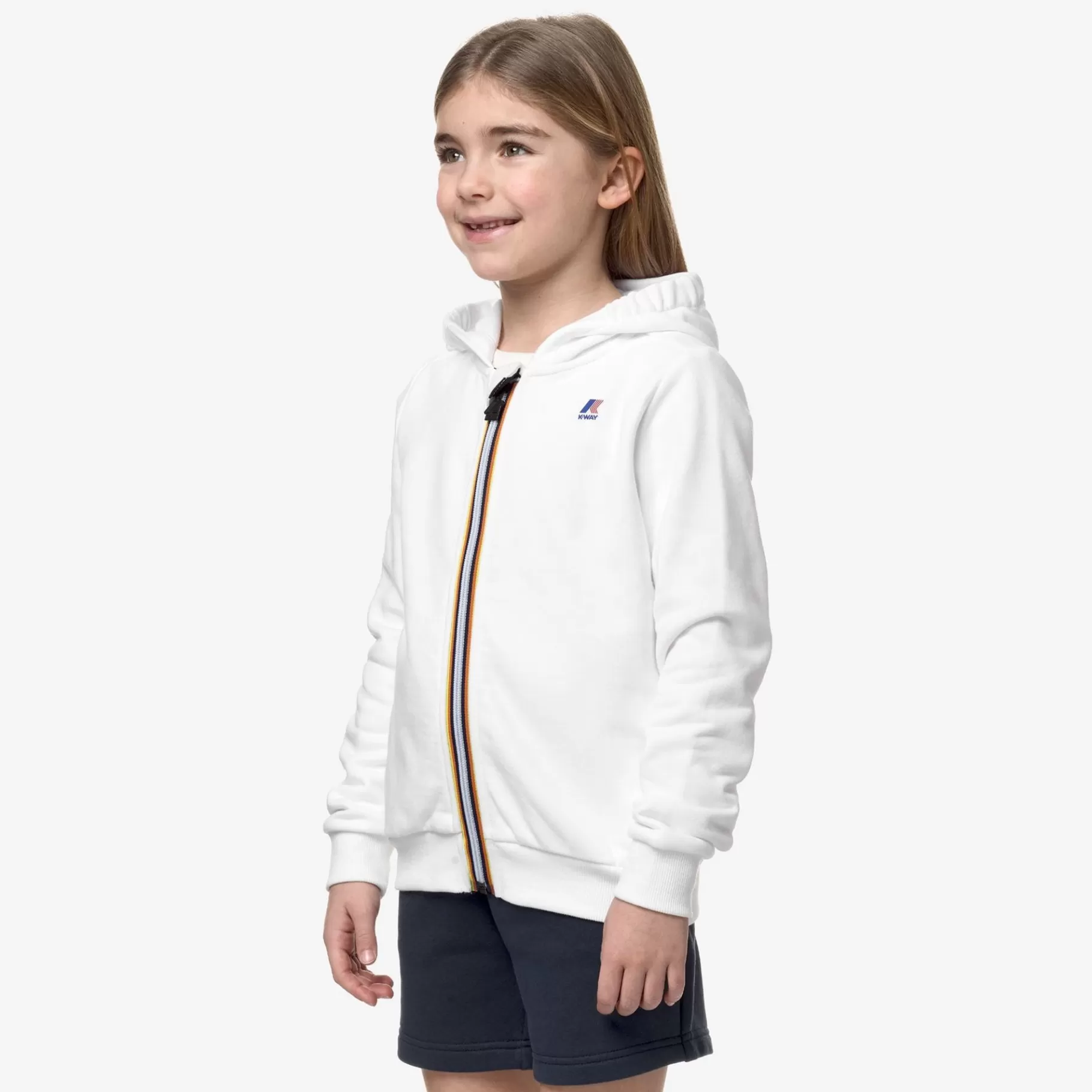 Hoodies And Sweaters*K-WAY P. Le Vrai Arnel Poly Cotton - Fleece - Jacket - Kid Unisex - White