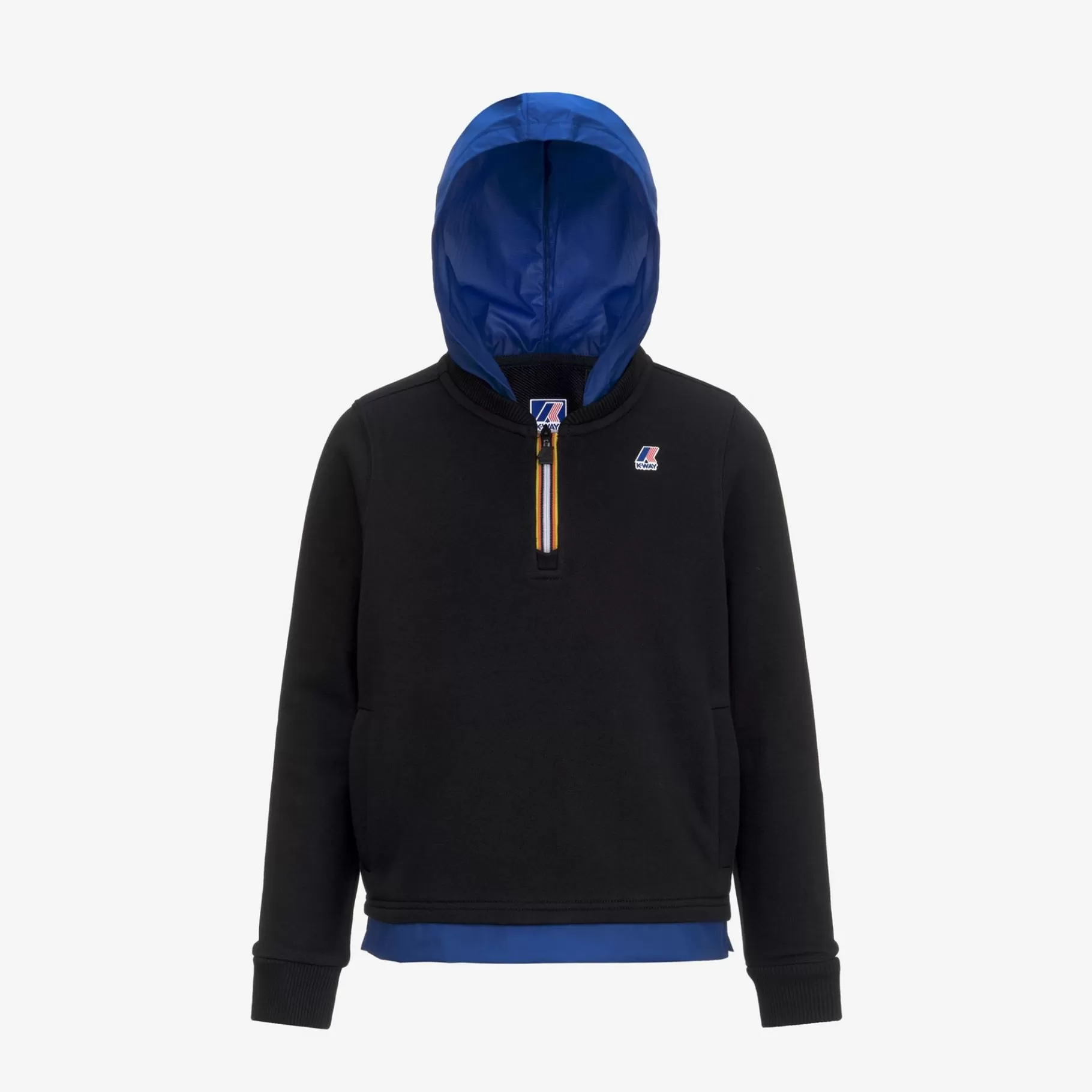 Hoodies And Sweaters*K-WAY P. Le Vrai Donat Nylon Pc - Fleece - Jumper - Boy - Black Pure-Blue Royal Marine