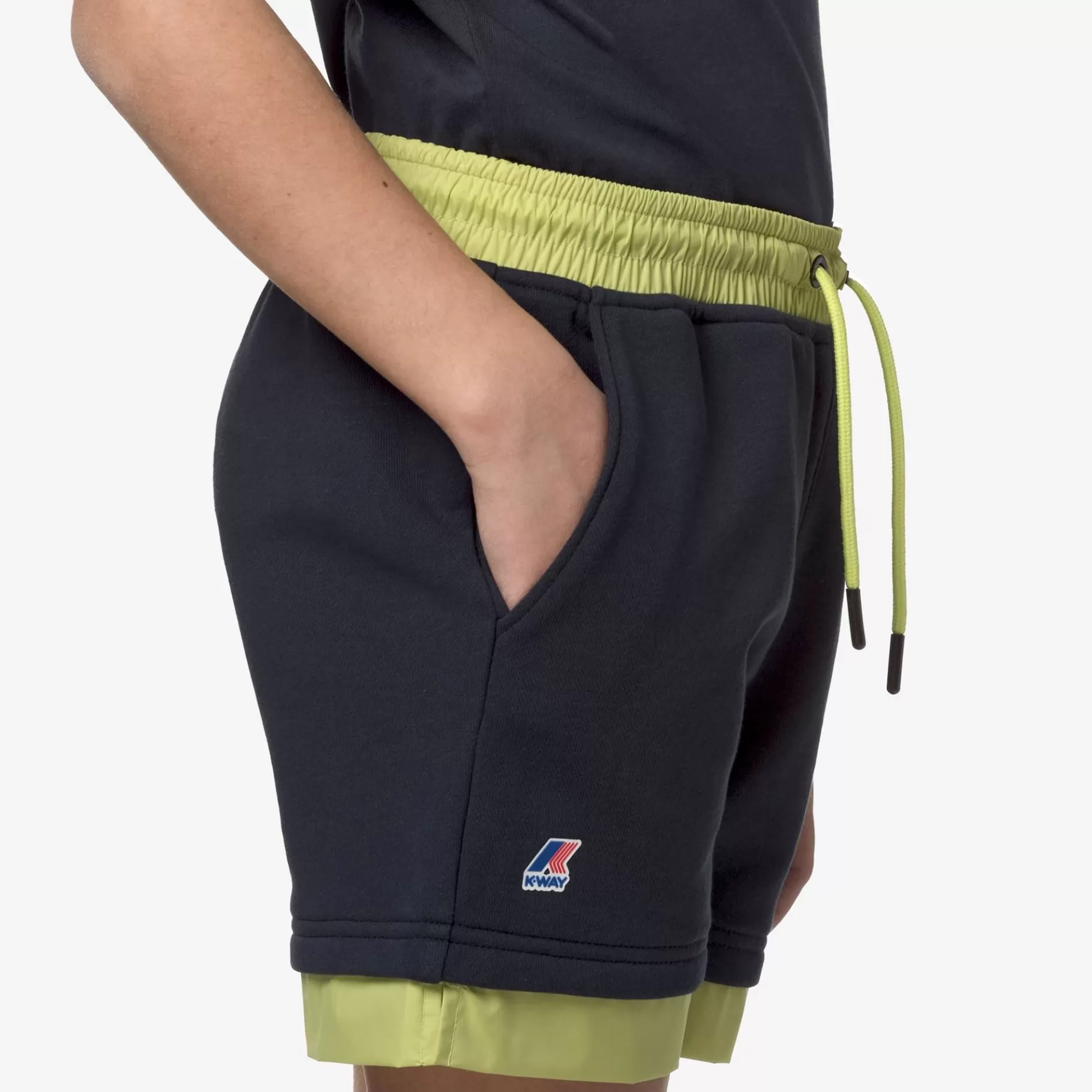 Shorts*K-WAY P. Le Vrai Nest Nylon Pc - Shorts - Sportshorts - Kid Unisex - Blue Depth-Green Celery