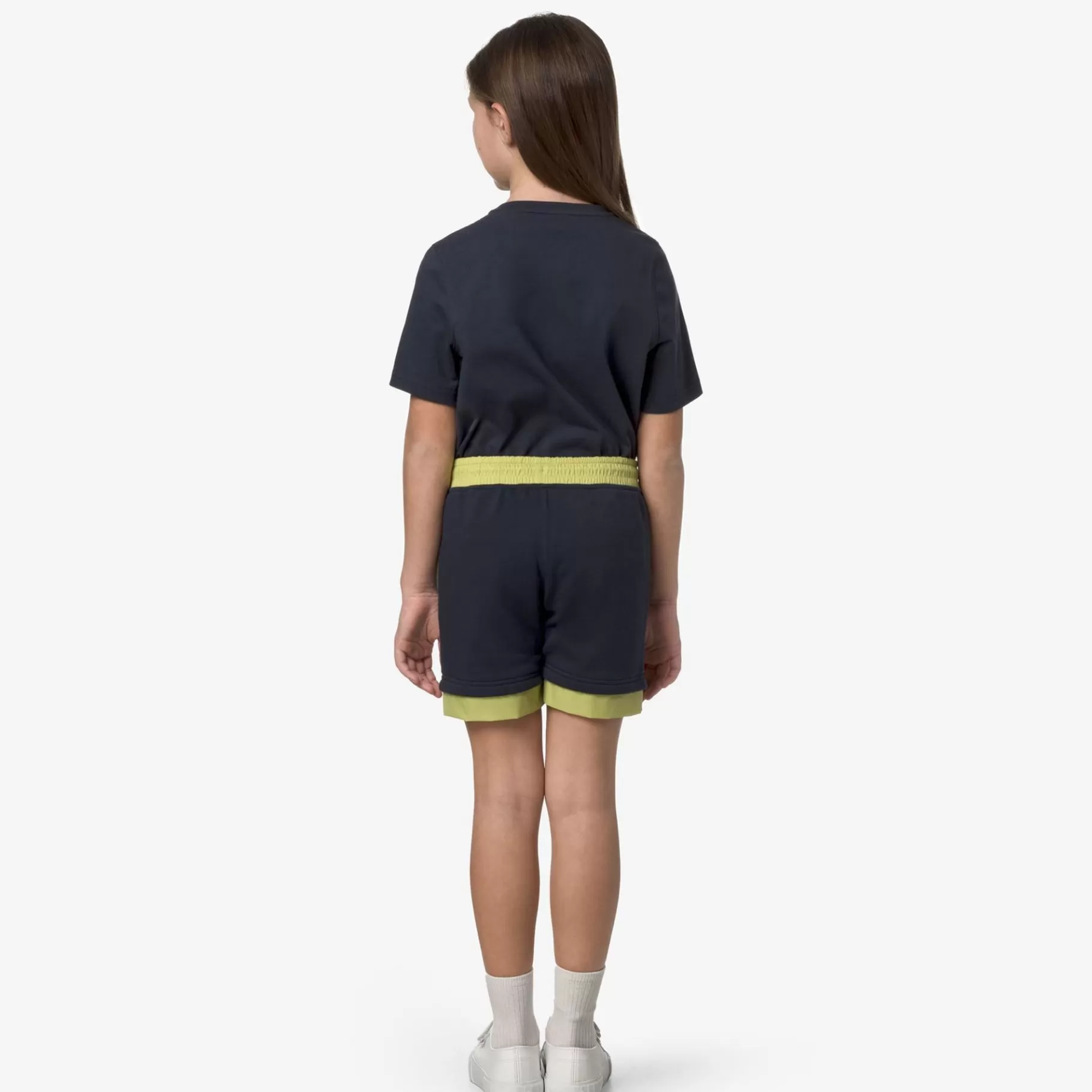 Shorts*K-WAY P. Le Vrai Nest Nylon Pc - Shorts - Sportshorts - Kid Unisex - Blue Depth-Green Celery
