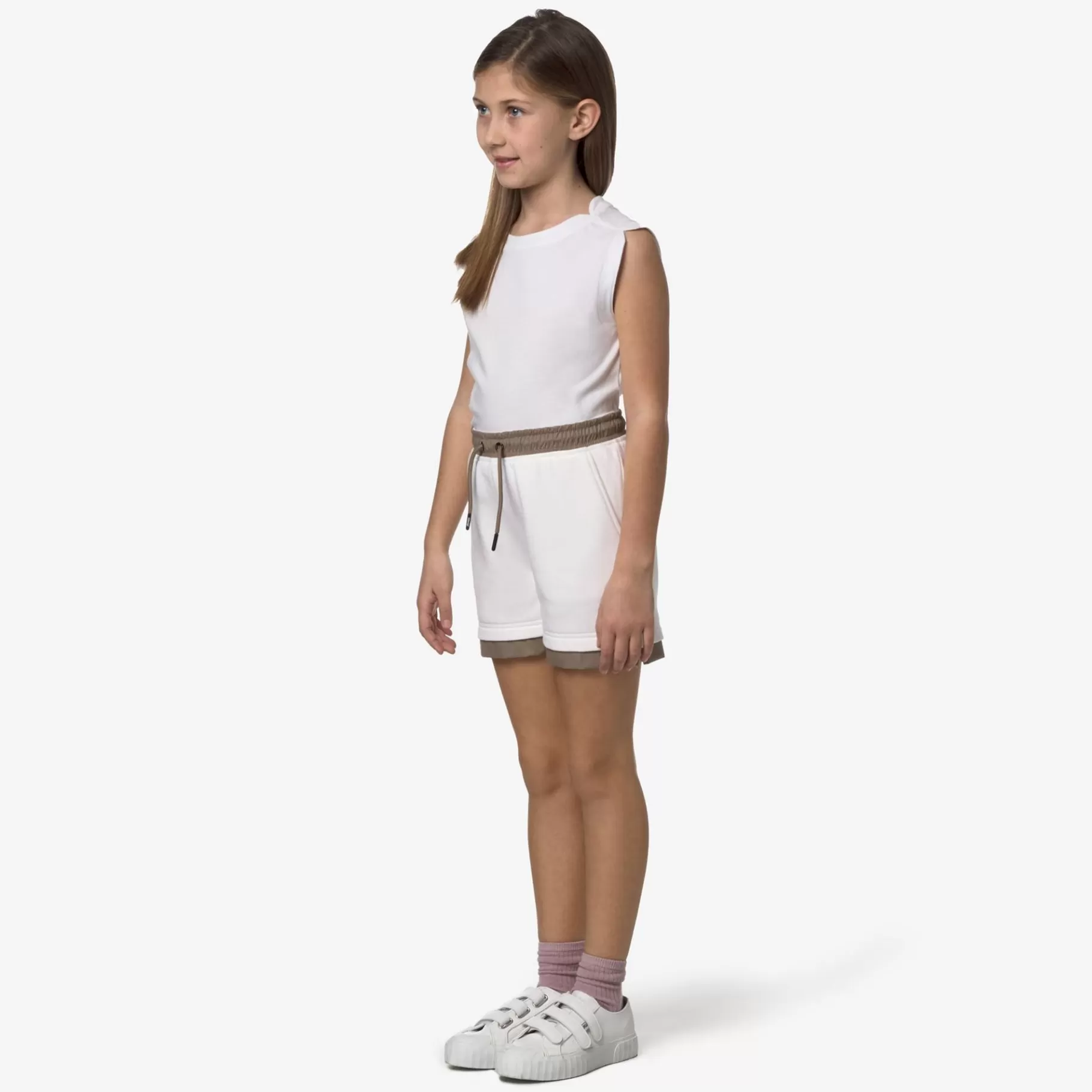 Shorts*K-WAY P. Le Vrai Nest Nylon Pc - Shorts - Sportshorts - Kid Unisex - White-Beige Taupe