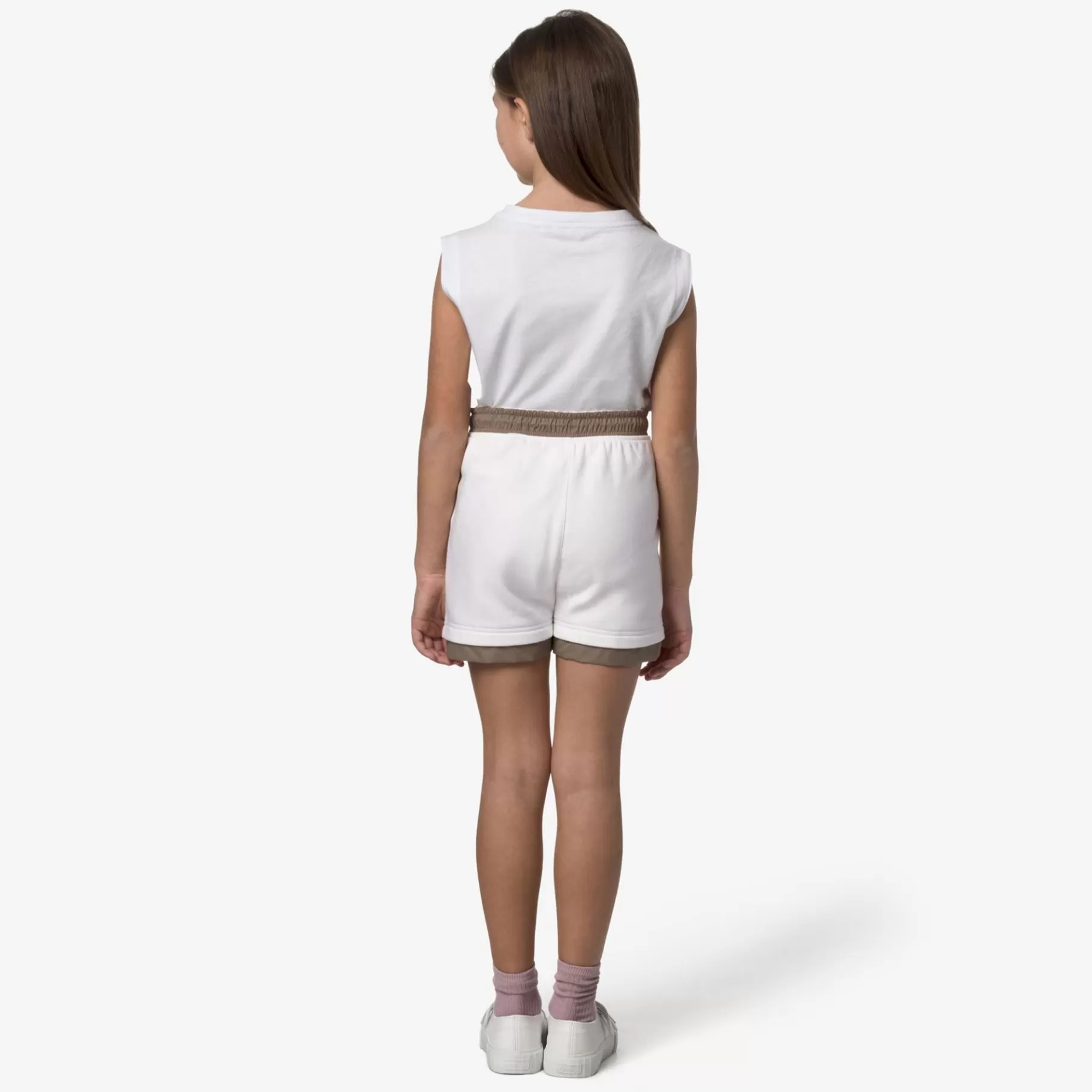 Shorts*K-WAY P. Le Vrai Nest Nylon Pc - Shorts - Sportshorts - Kid Unisex - White-Beige Taupe