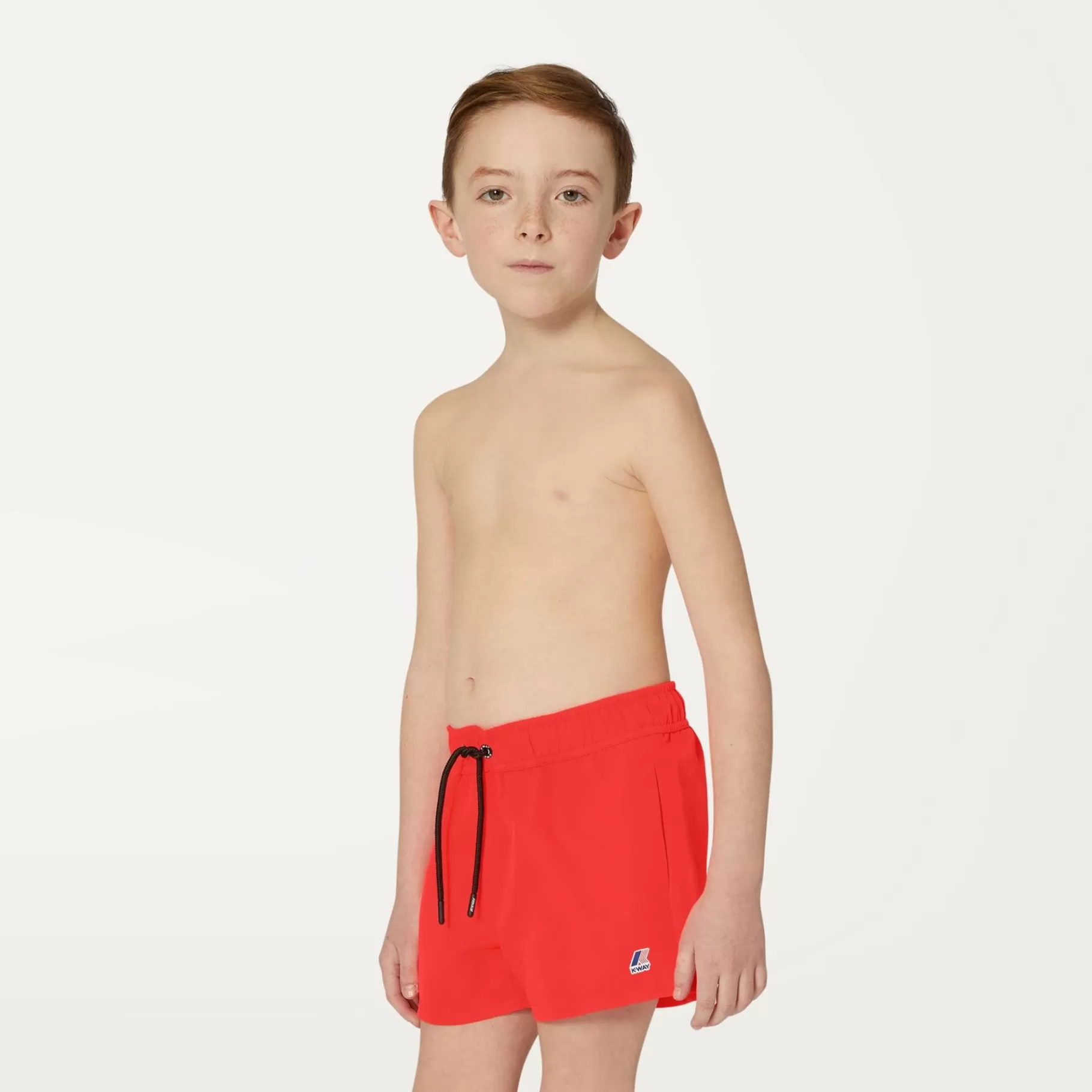 Swimwear*K-WAY P. Le Vrai Olivier Fluo - Bathing Suits - Swimming Trunk - Boy - Red Papavero