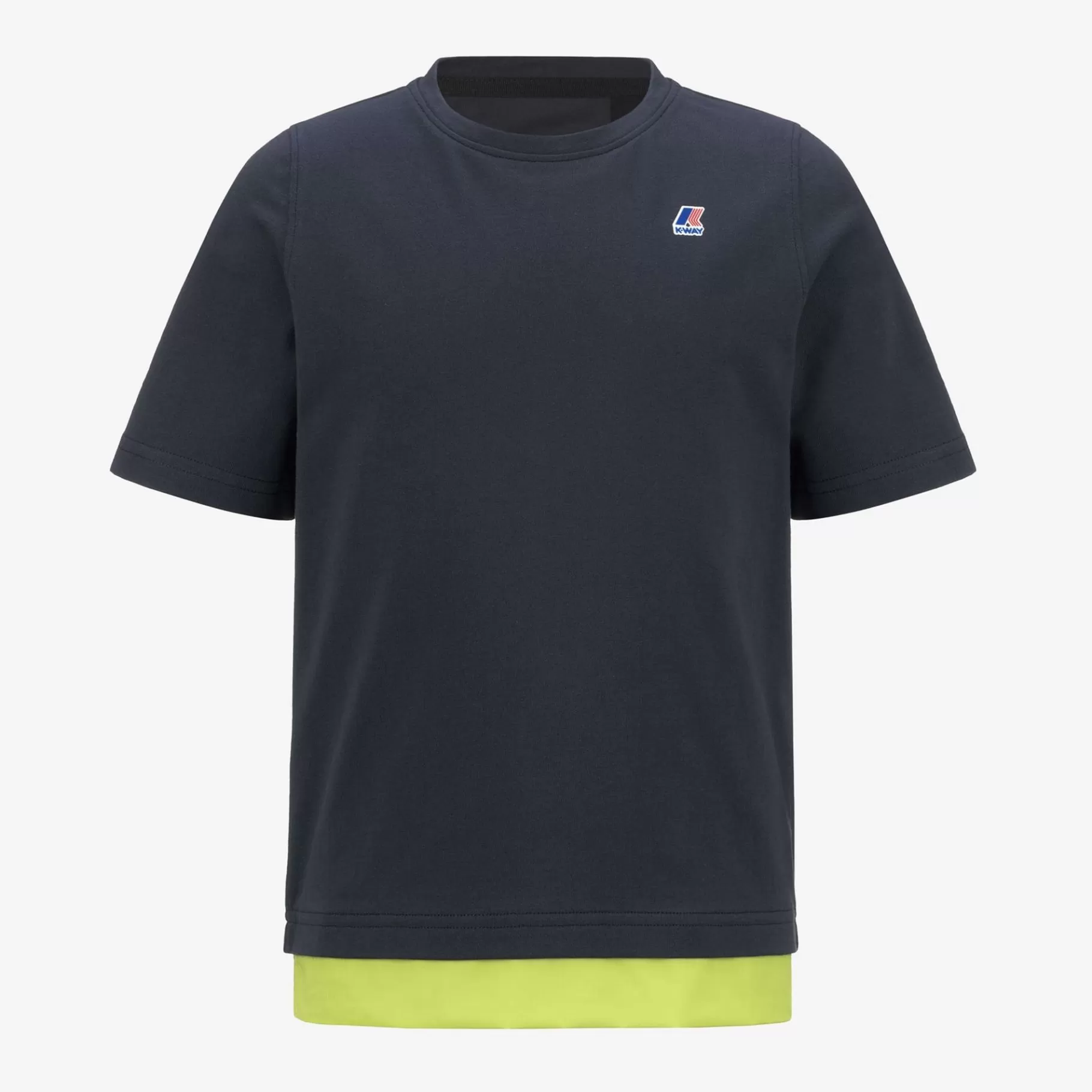 T-Shirt*K-WAY P. Le Vrai Seri Nylon Pc - T-Shirtstop - T-Shirt - Boy - Blue Depth-Green Celery