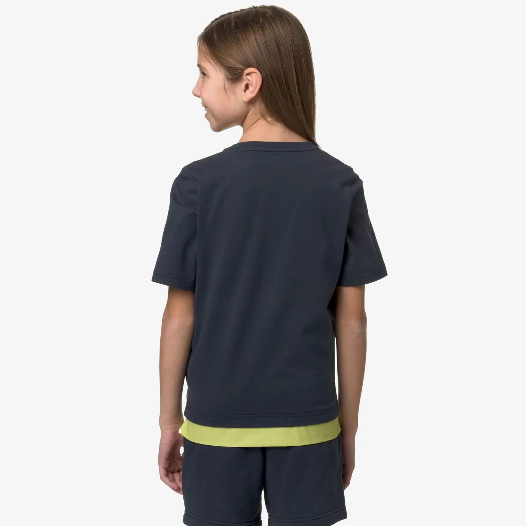 T-Shirt*K-WAY P. Le Vrai Seri Nylon Pc - T-Shirtstop - T-Shirt - Boy - Blue Depth-Green Celery