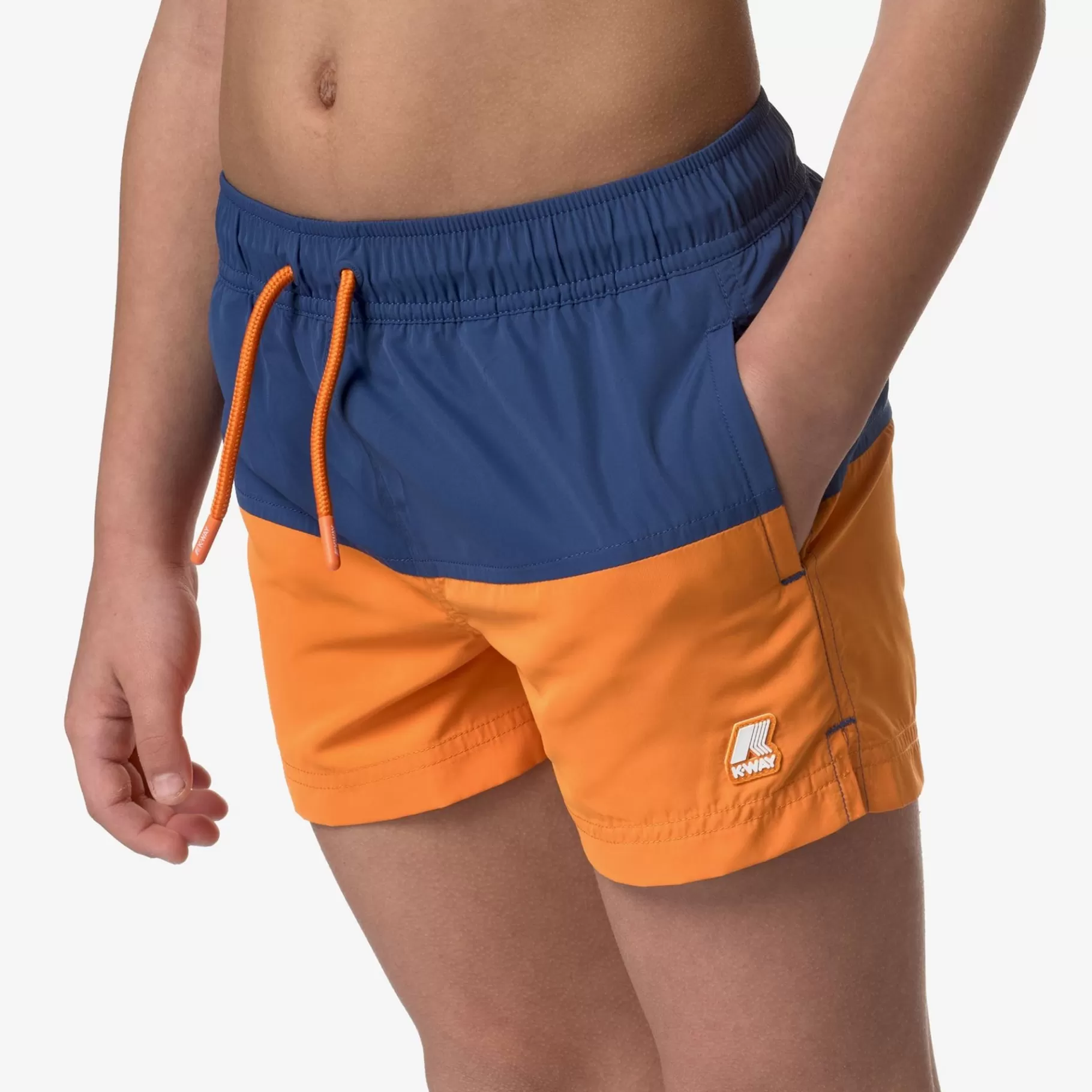 Swimwear*K-WAY P. Leslie - Bathing Suits - Swimming Trunk - Boy - Blue Fiord-Orange Md