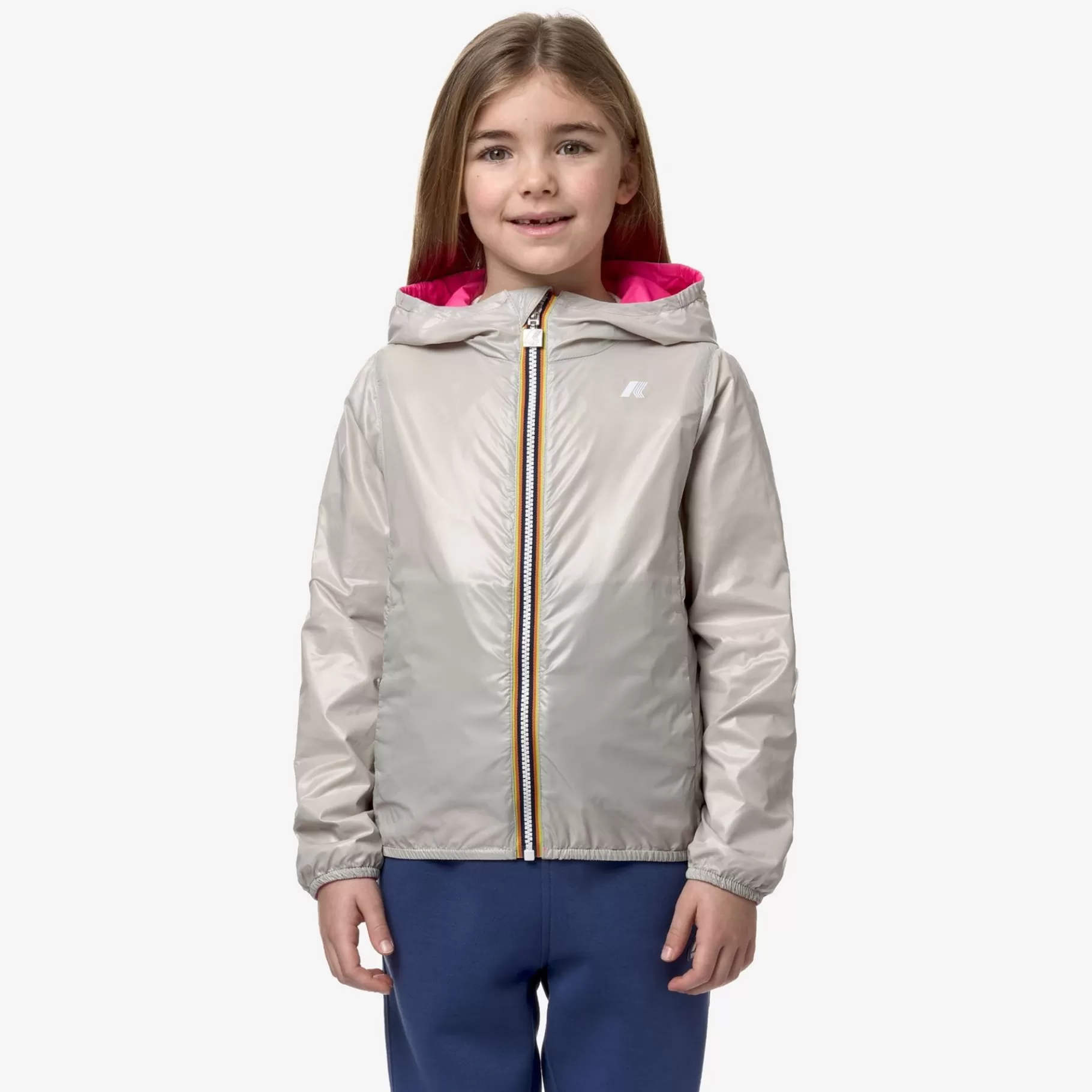 Short Jackets*K-WAY P. Lily Eco Plus Reversible Fluo - Jackets - Short - Girl - Fucsia Fluo