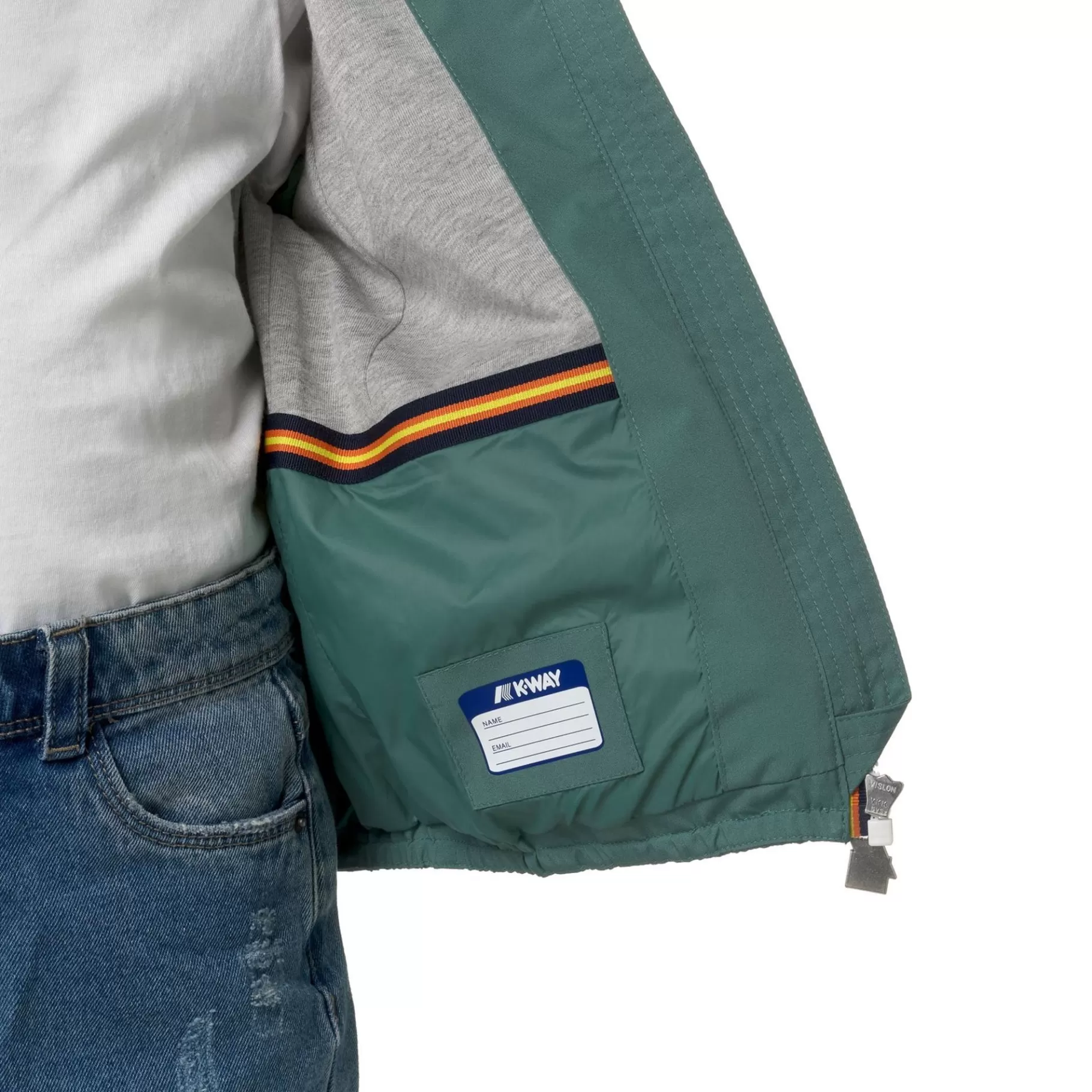 Short Jackets*K-WAY P. Lily Stretch Poly Jersey - Jackets - Short - Girl - Green Palm