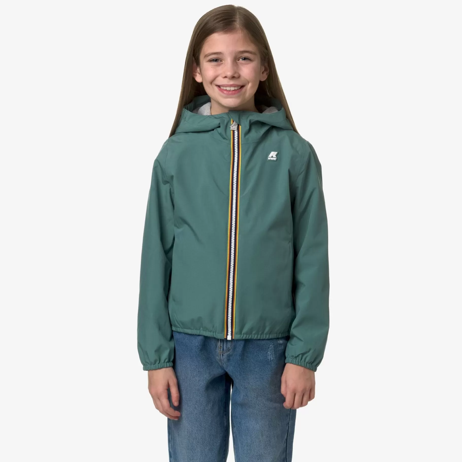Short Jackets*K-WAY P. Lily Stretch Poly Jersey - Jackets - Short - Girl - Green Palm