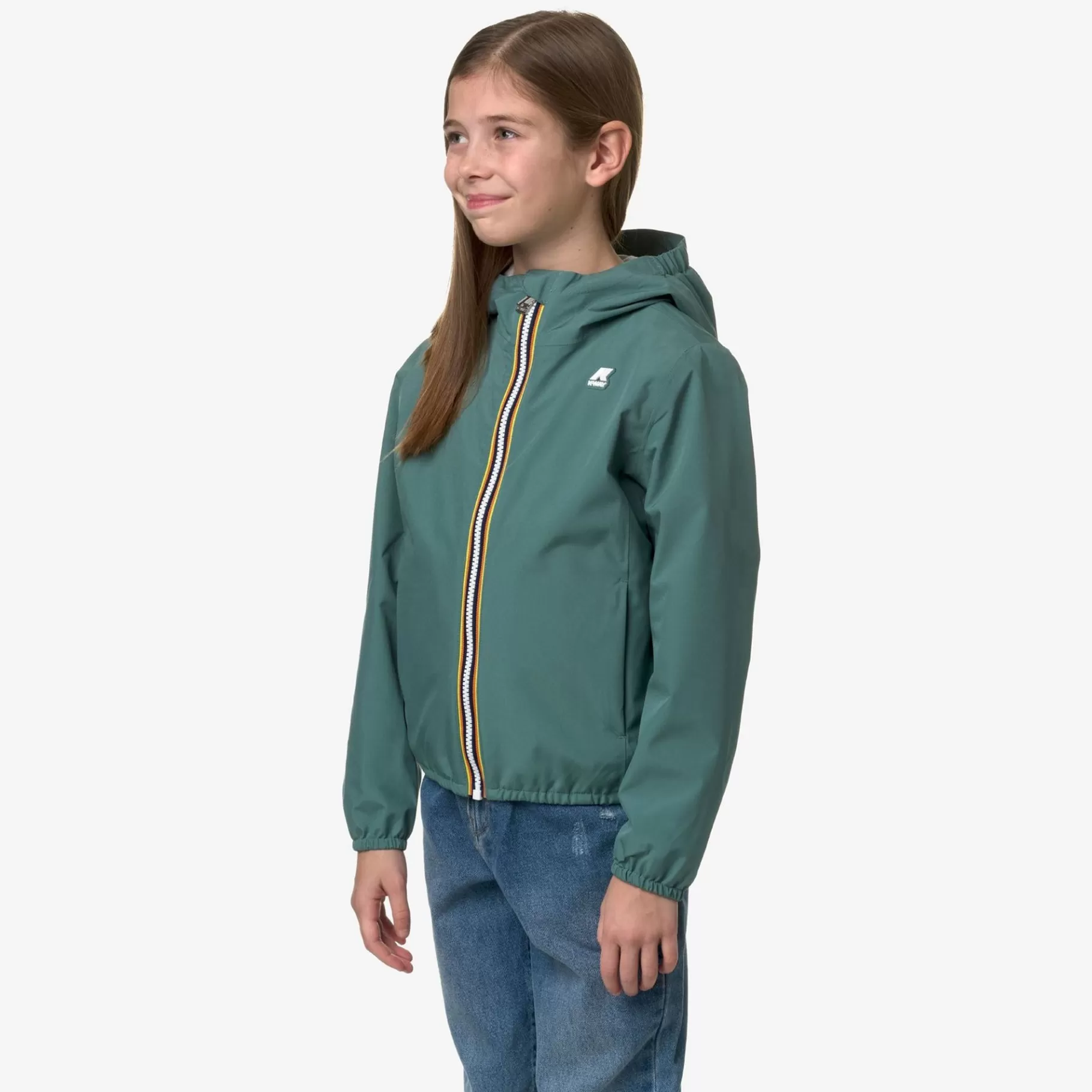 Short Jackets*K-WAY P. Lily Stretch Poly Jersey - Jackets - Short - Girl - Green Palm