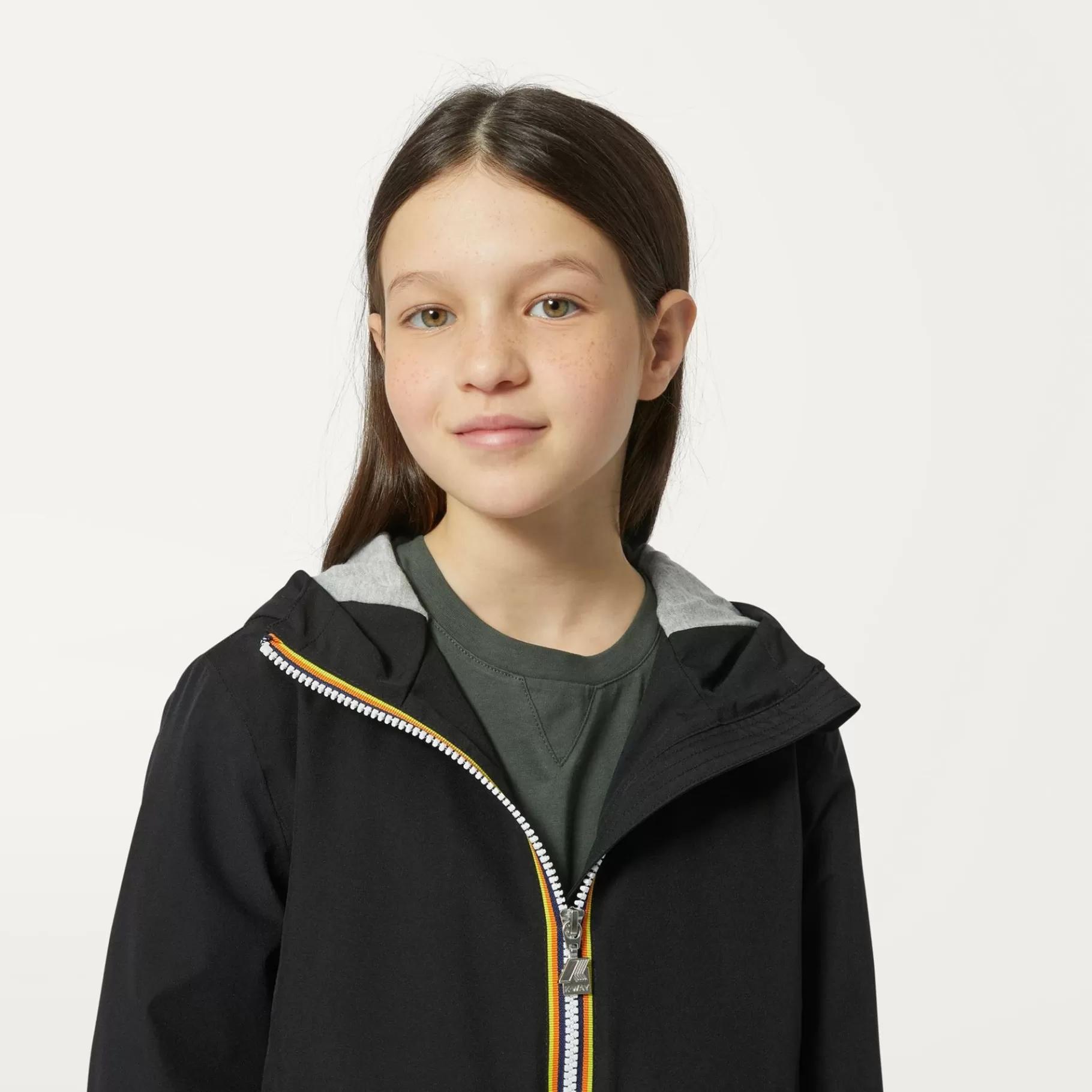 Coats And Long Jackets*K-WAY P. Marguerite Stretch Poly Jersey - Jackets - Mid - Girl - Black Pure