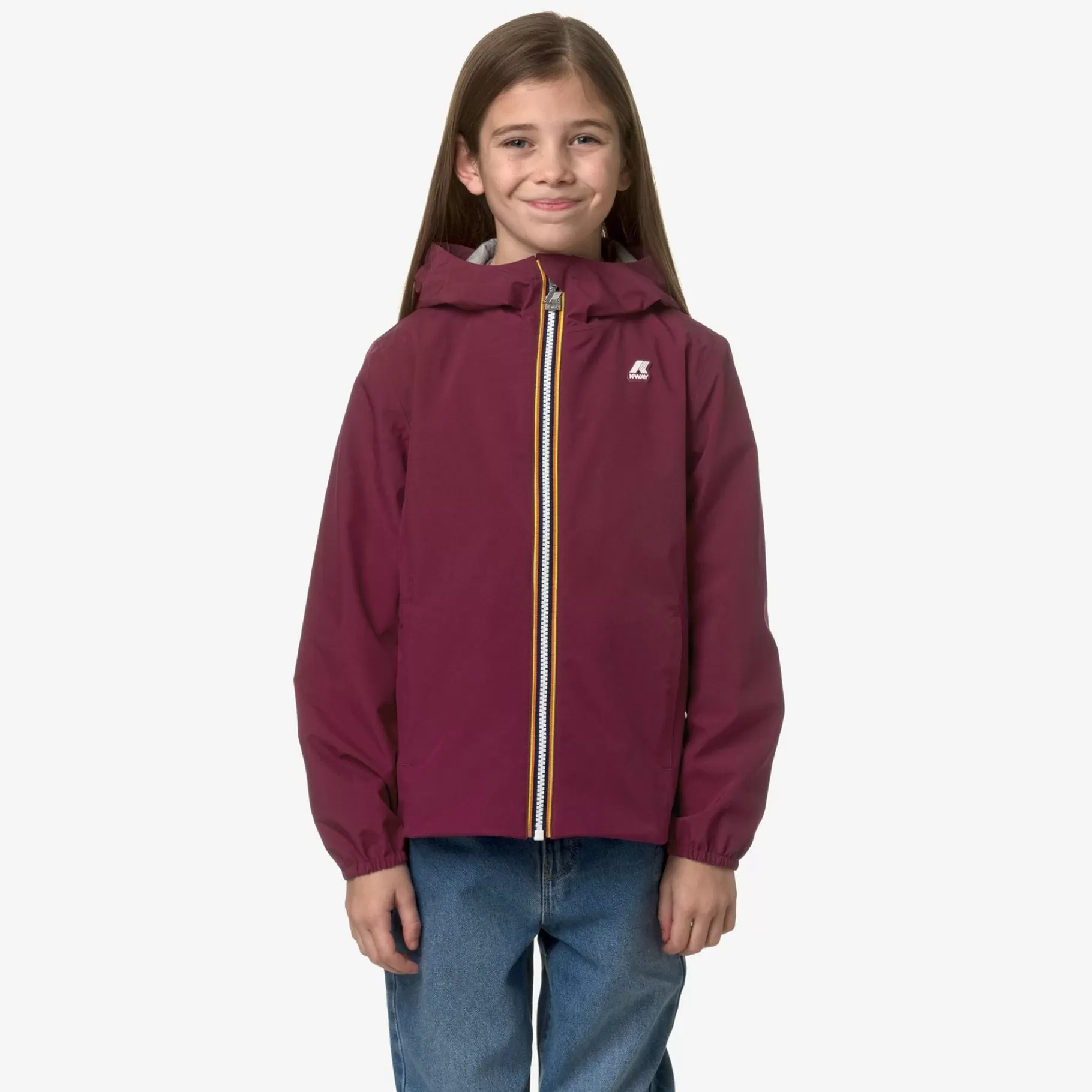 Coats And Long Jackets*K-WAY P. Marguerite Stretch Poly Jersey - Jackets - Mid - Girl - Red Dk