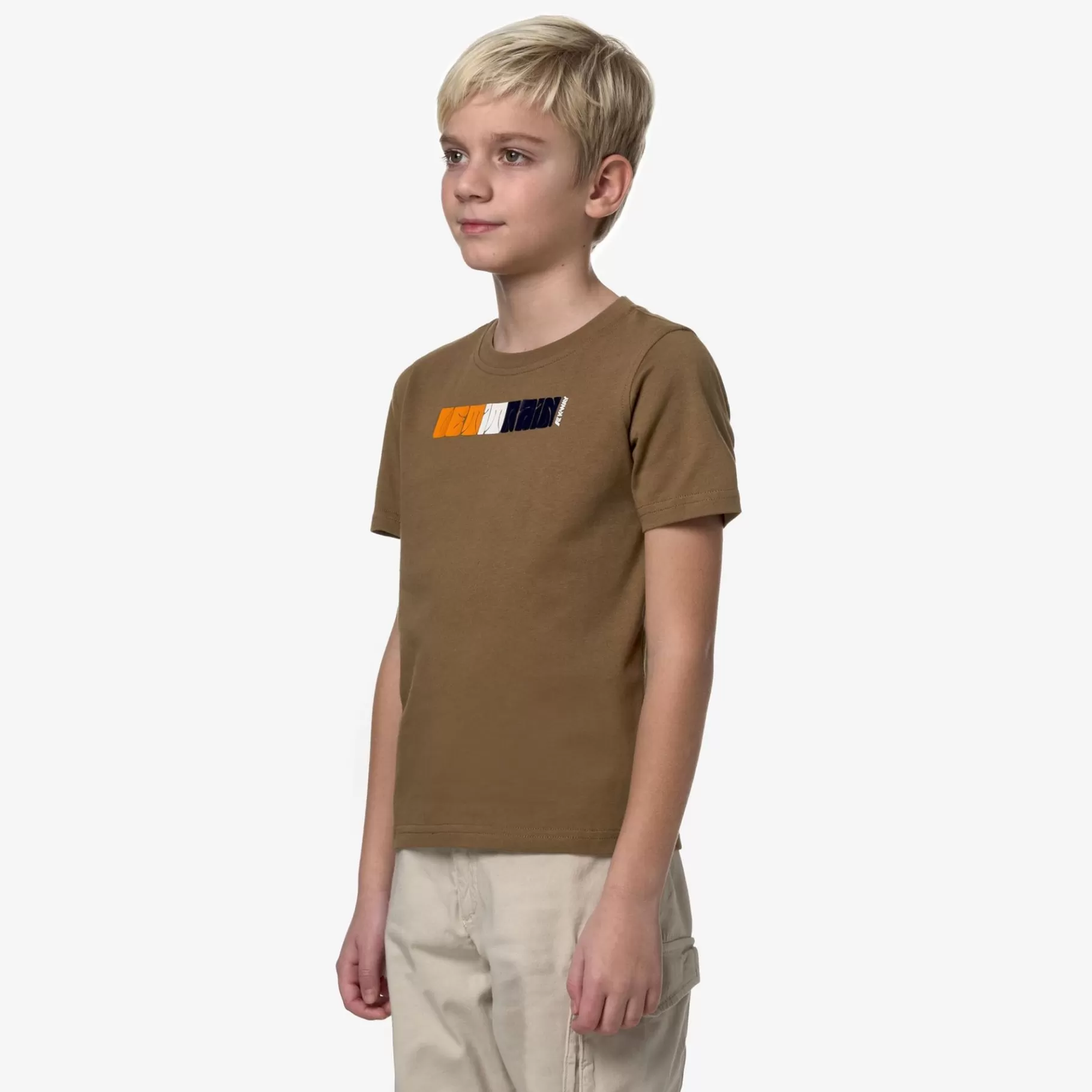 T-Shirt*K-WAY P. Odom 70S Rain - T-Shirtstop - T-Shirt - Boy - Brown Corda