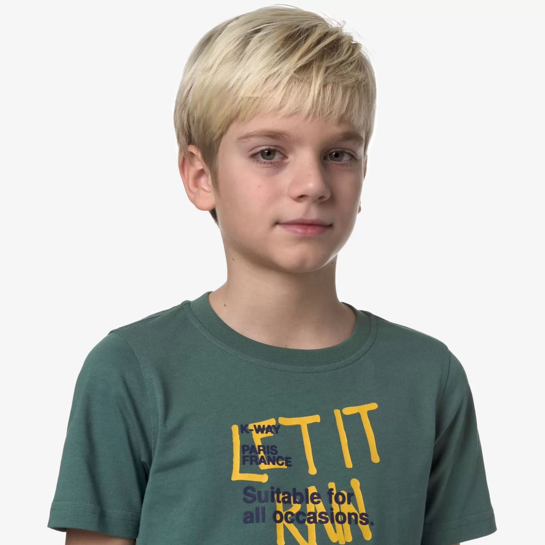 T-Shirt*K-WAY P. Odom Let It Rain - T-Shirtstop - T-Shirt - Boy - Green Palm