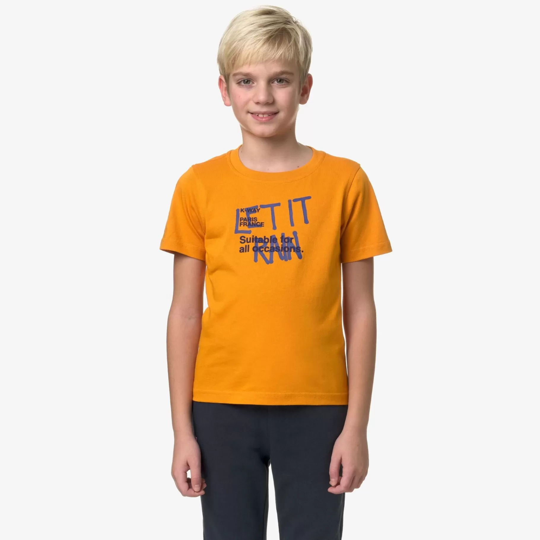 T-Shirt*K-WAY P. Odom Let It Rain - T-Shirtstop - T-Shirt - Boy - Orange Md