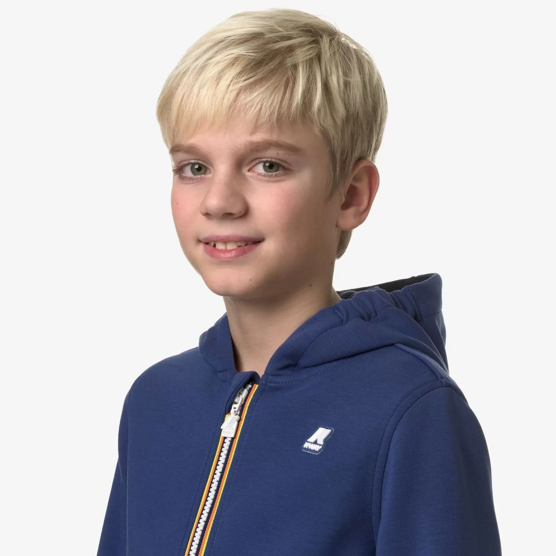 Hoodies And Sweaters*K-WAY P. Rainer Light Spacer - Fleece - Jacket - Boy - Blue Fiord