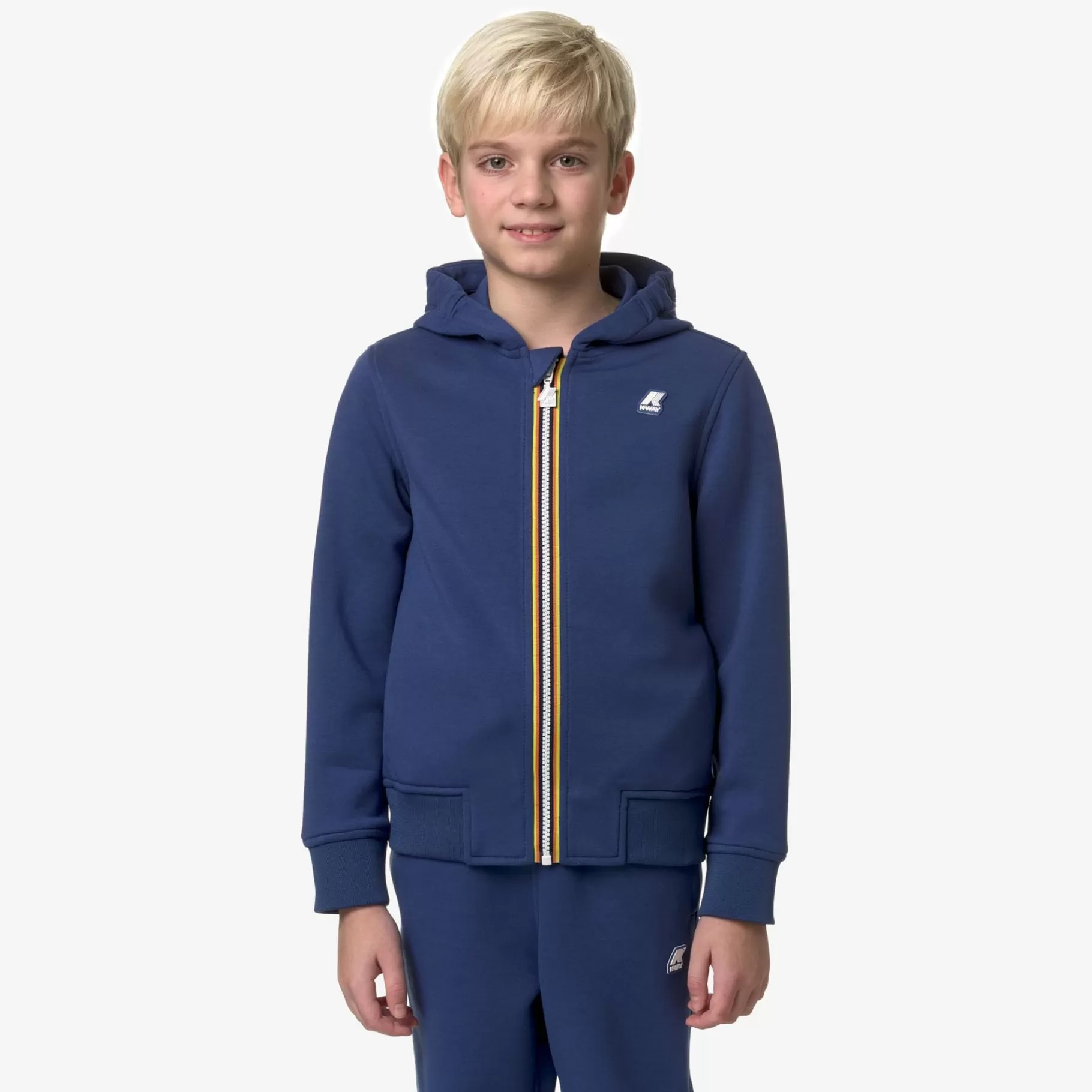 Hoodies And Sweaters*K-WAY P. Rainer Light Spacer - Fleece - Jacket - Boy - Blue Fiord