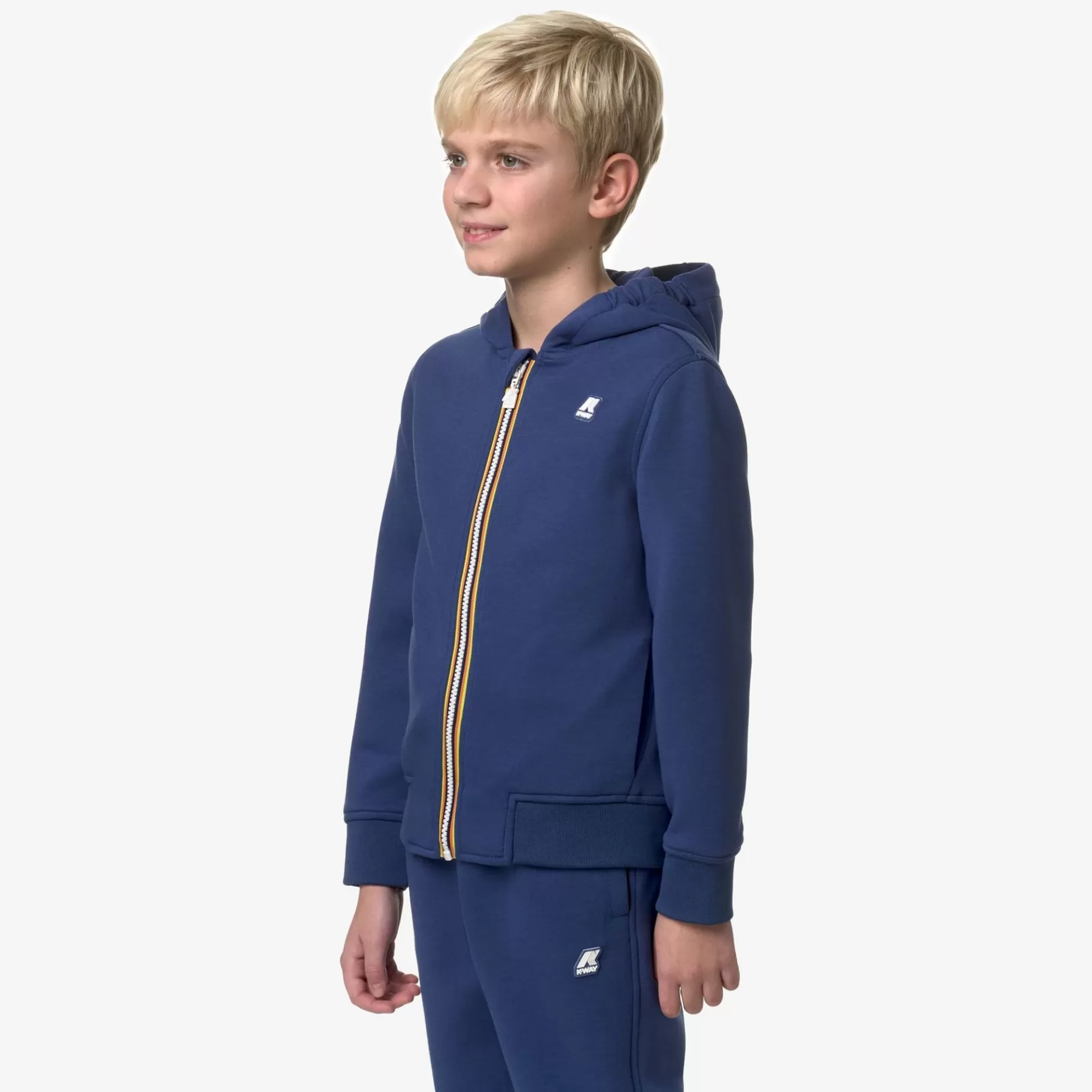 Hoodies And Sweaters*K-WAY P. Rainer Light Spacer - Fleece - Jacket - Boy - Blue Fiord
