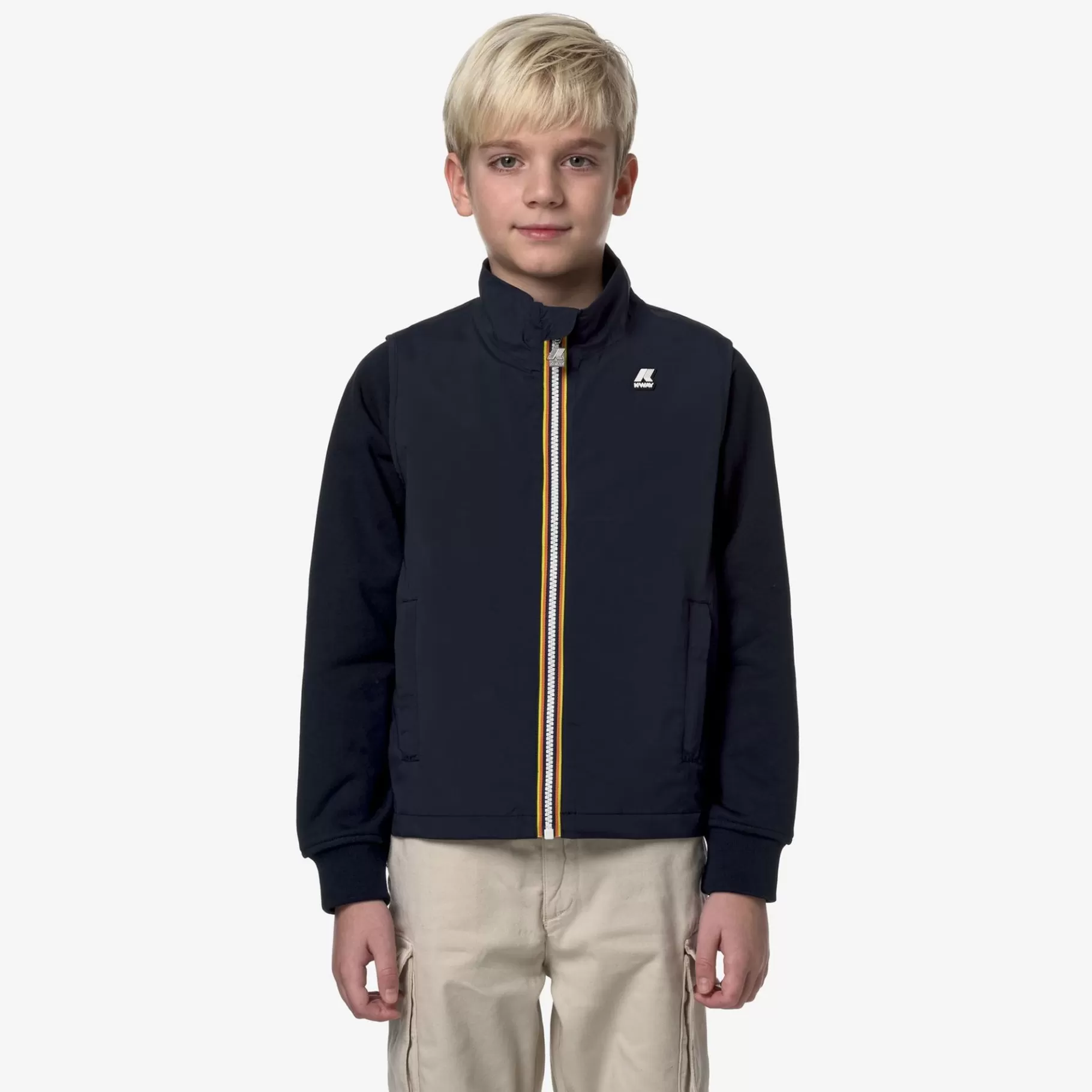 Vests*K-WAY P. Valen Stretch Nylon Jersey - Jackets - Vest - Boy - Blue Depth