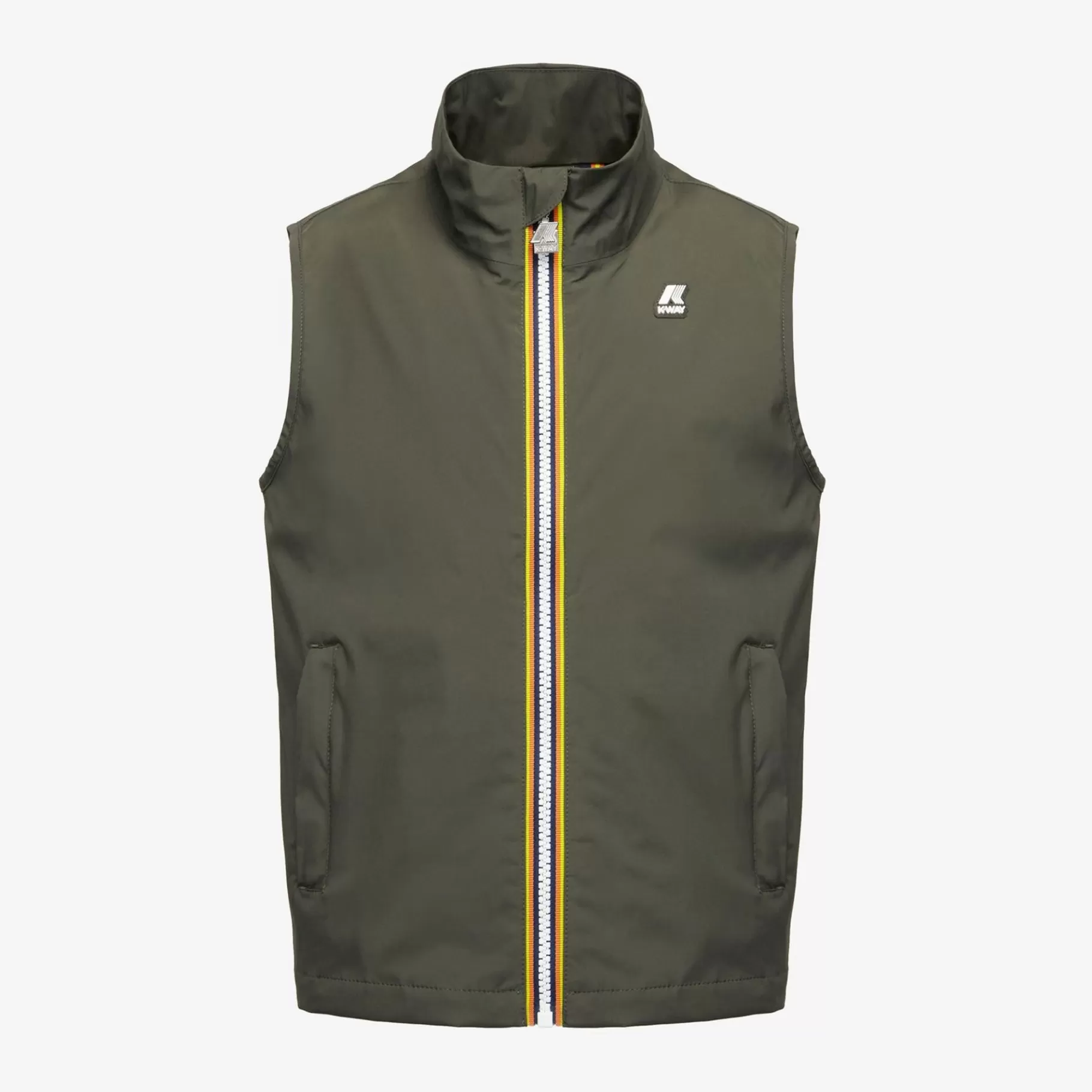 Vests*K-WAY P. Valen Stretch Nylon Jersey - Jackets - Vest - Boy - Green Blackish
