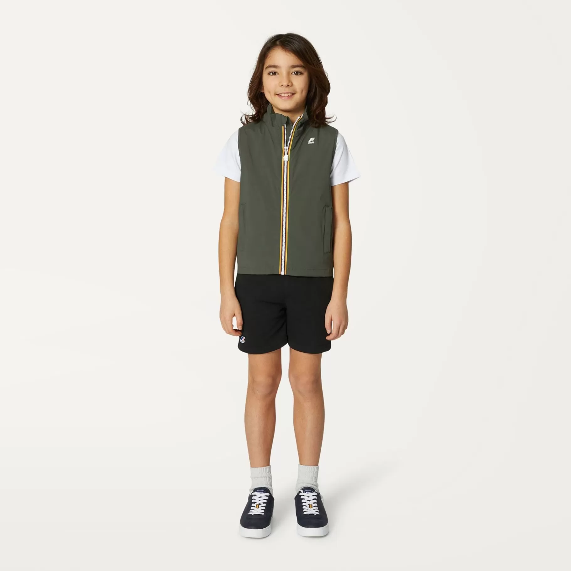 Vests*K-WAY P. Valen Stretch Nylon Jersey - Jackets - Vest - Boy - Green Blackish