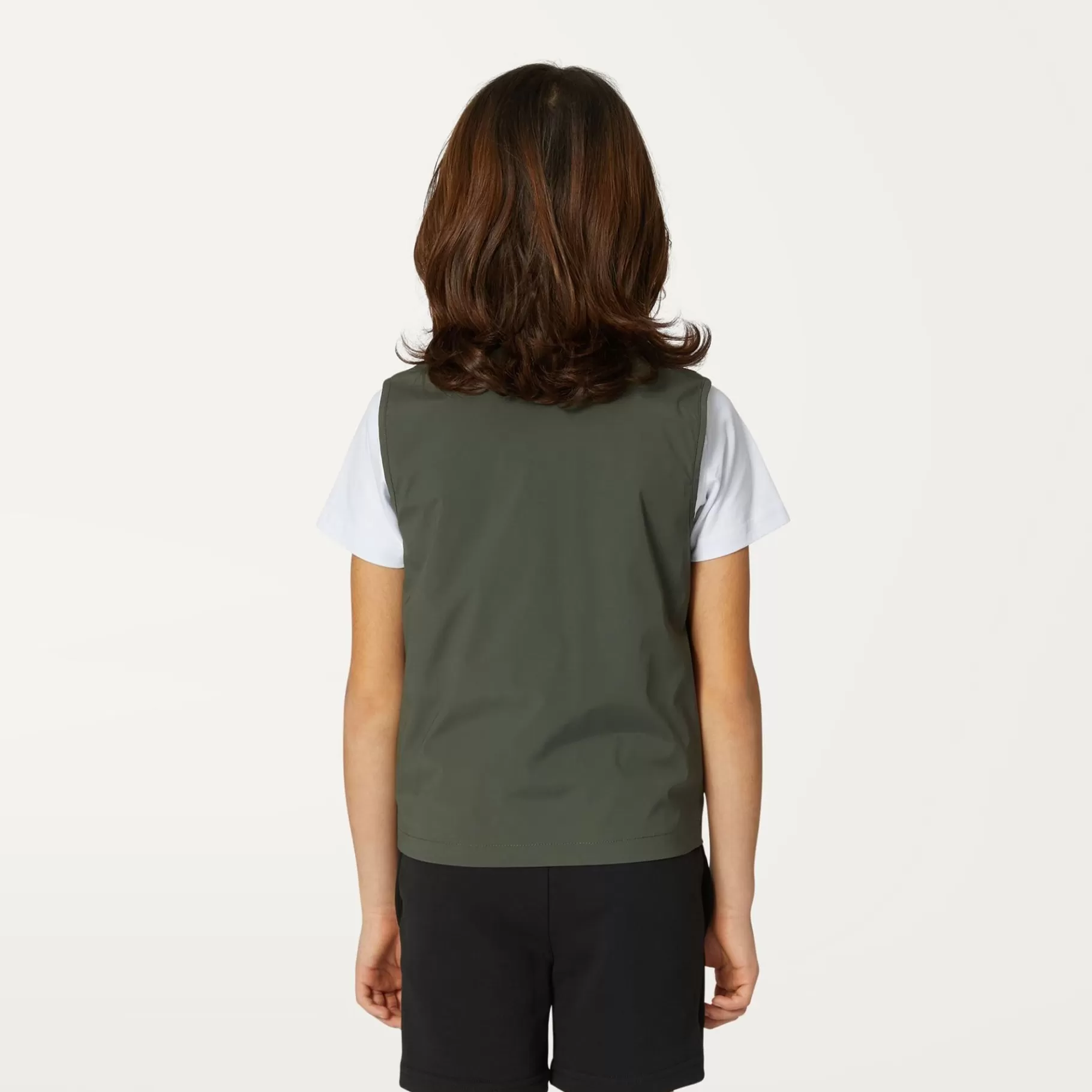 Vests*K-WAY P. Valen Stretch Nylon Jersey - Jackets - Vest - Boy - Green Blackish