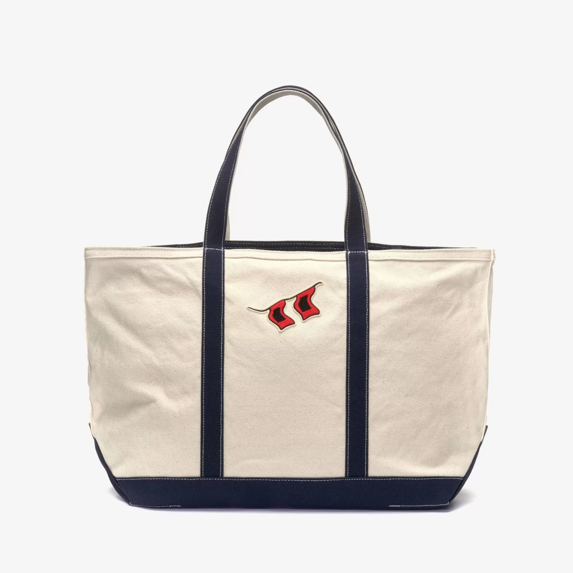 Le Vrai Accessories*K-WAY Porter Hurricane - Bags - Tote Bag - Unisex - Off White-Blue Navy